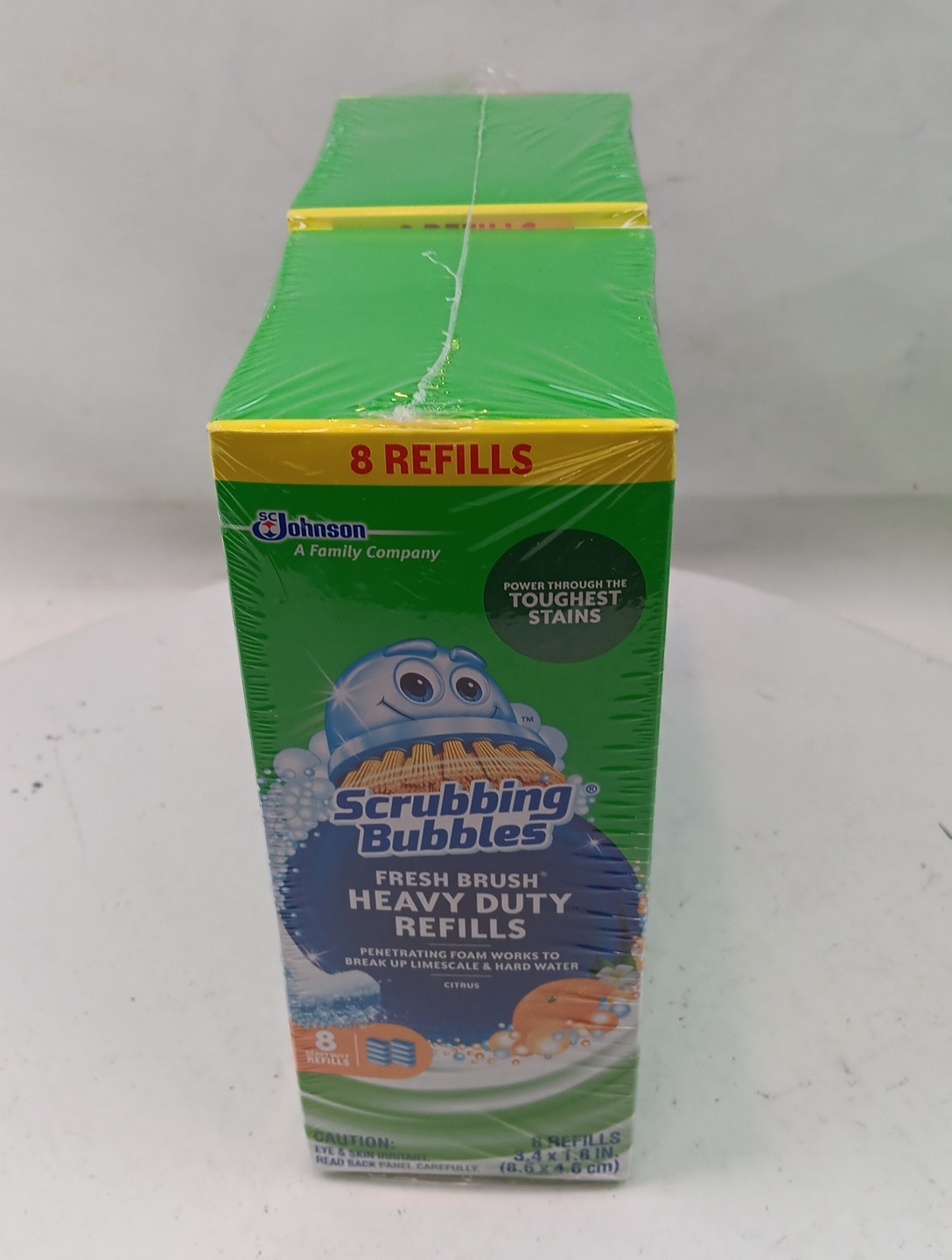 2 Pack Scrubbing Bubbles Fresh Brush Heavy Duty Refills Citrus, 16 Pads Total