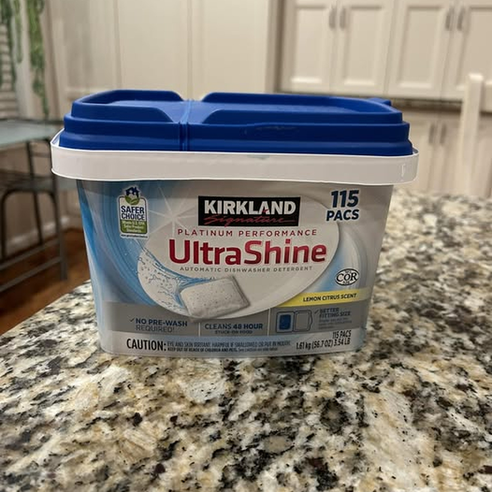 Kirkland Dishwasher Pods Detergent 115 Ct Lemon Citrus No Prewash Bulk Tablets