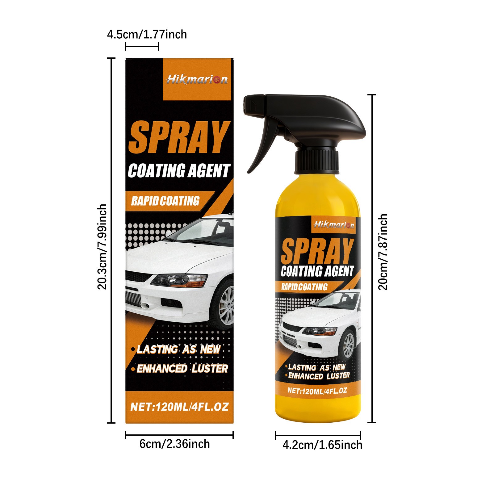 1/2/3x Spray Coating Agent For Cars, Nano Hydrophobic Ceramic Coating 120ml