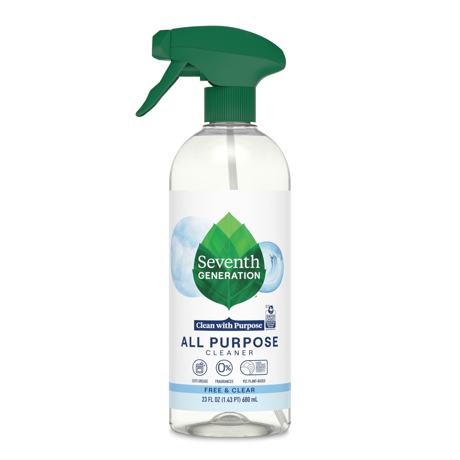 Seventh Generation All Purpose Cleaner, Free & 23 Fl Oz (Pack of 1), Clear
