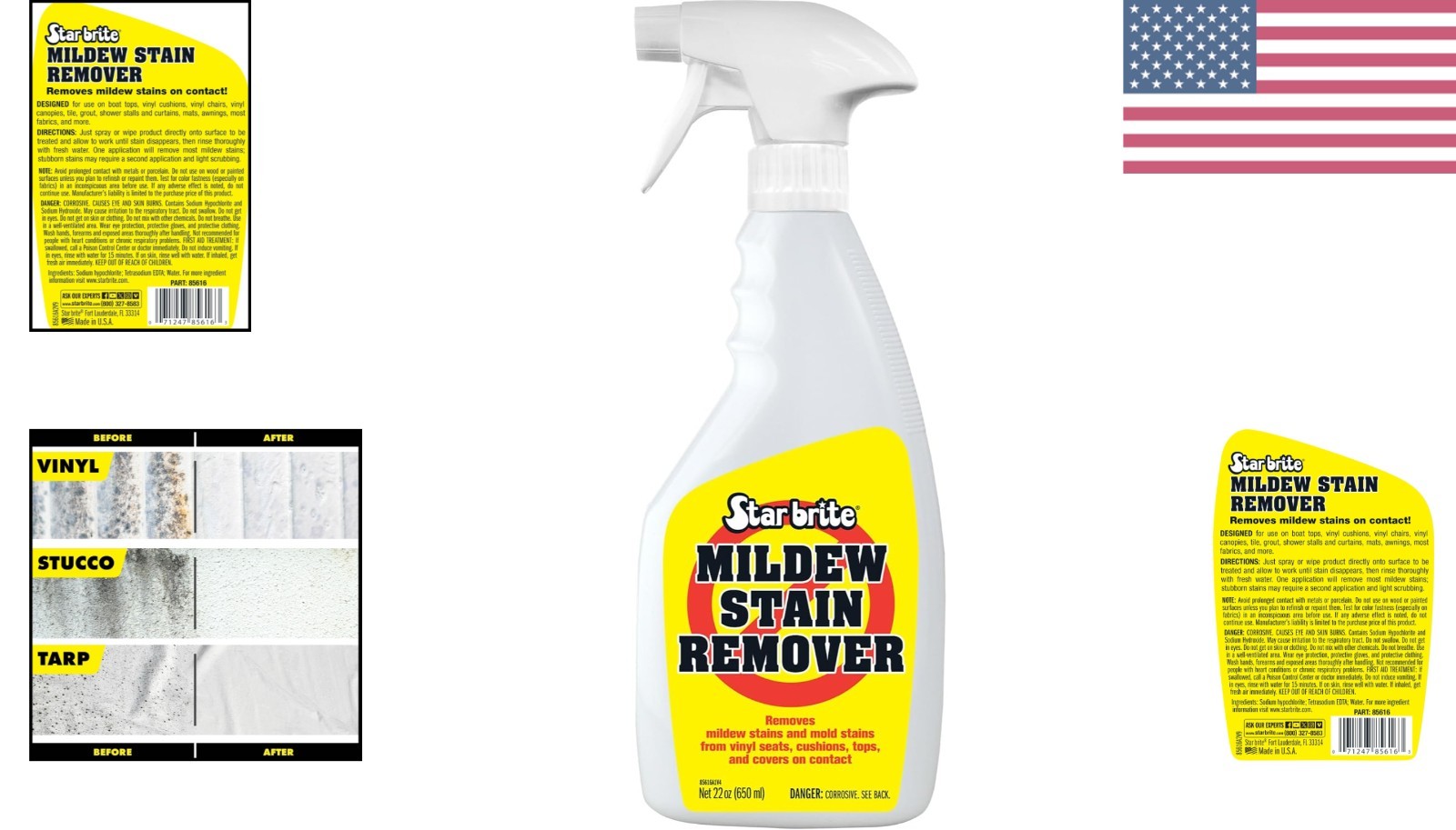 Professional-Grade Mildew & Mold Stain Remover + Cleaner – Instant Contact St…