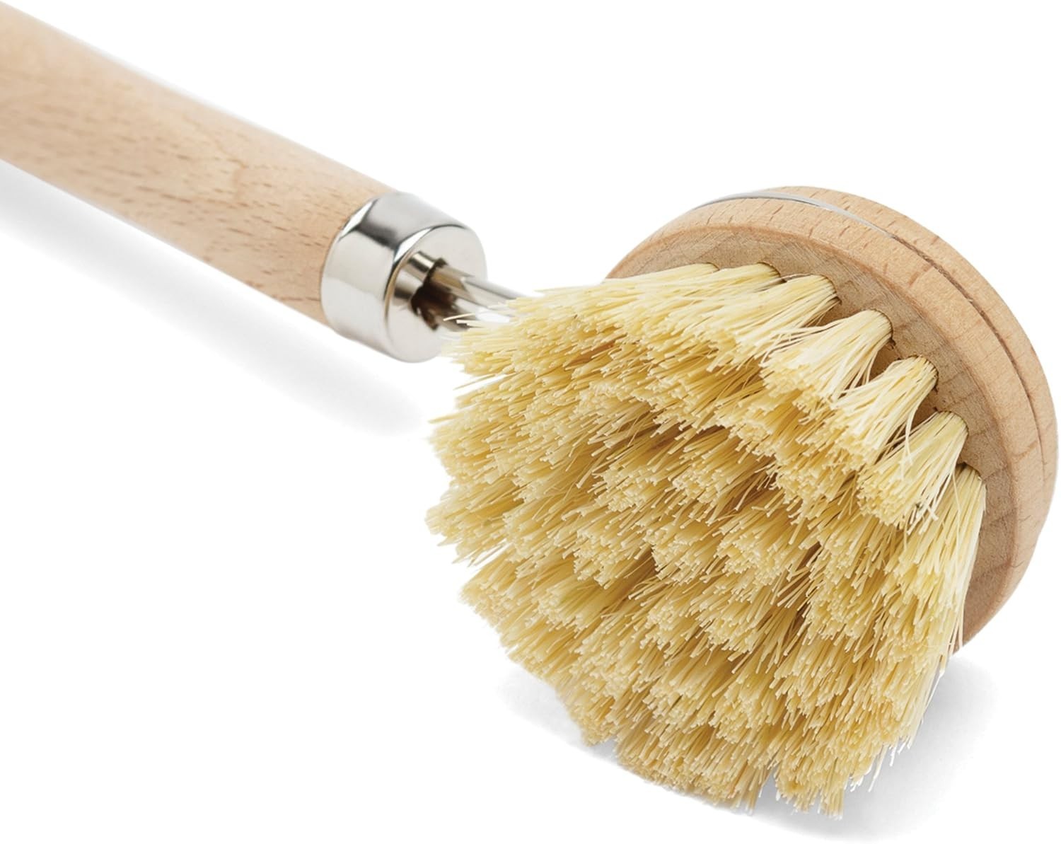 74906 Natural Dish Brush, Tampico Fiber Bristles Brown, 9″