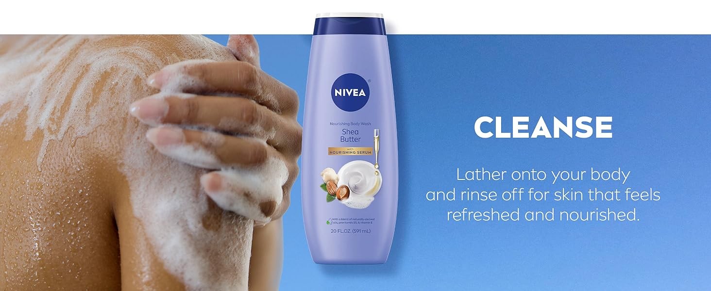 Nourishing Shea Butter Body Wash with Nourishing Serum, Body Wash for Women,