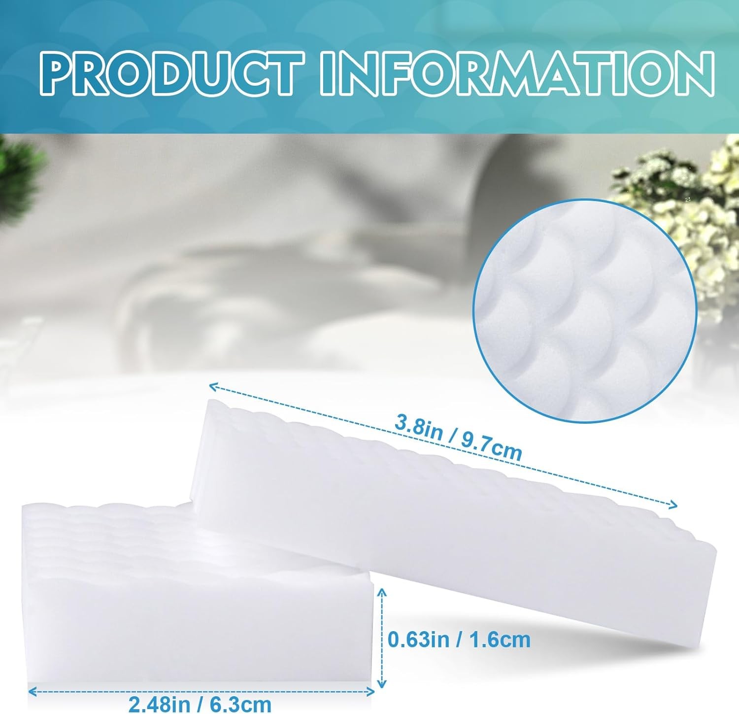 12PK Magic Sponges Cleaning Eraser, Powerful Scrubber Foam Pads, 2X Density