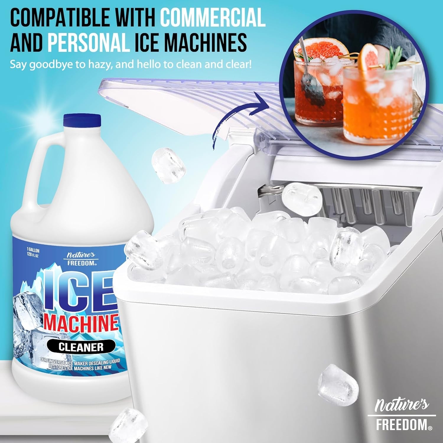 Ice Machine Cleaner – Nickel-Safe Descaler – Made in USA – 1 Gallons (32 Uses)