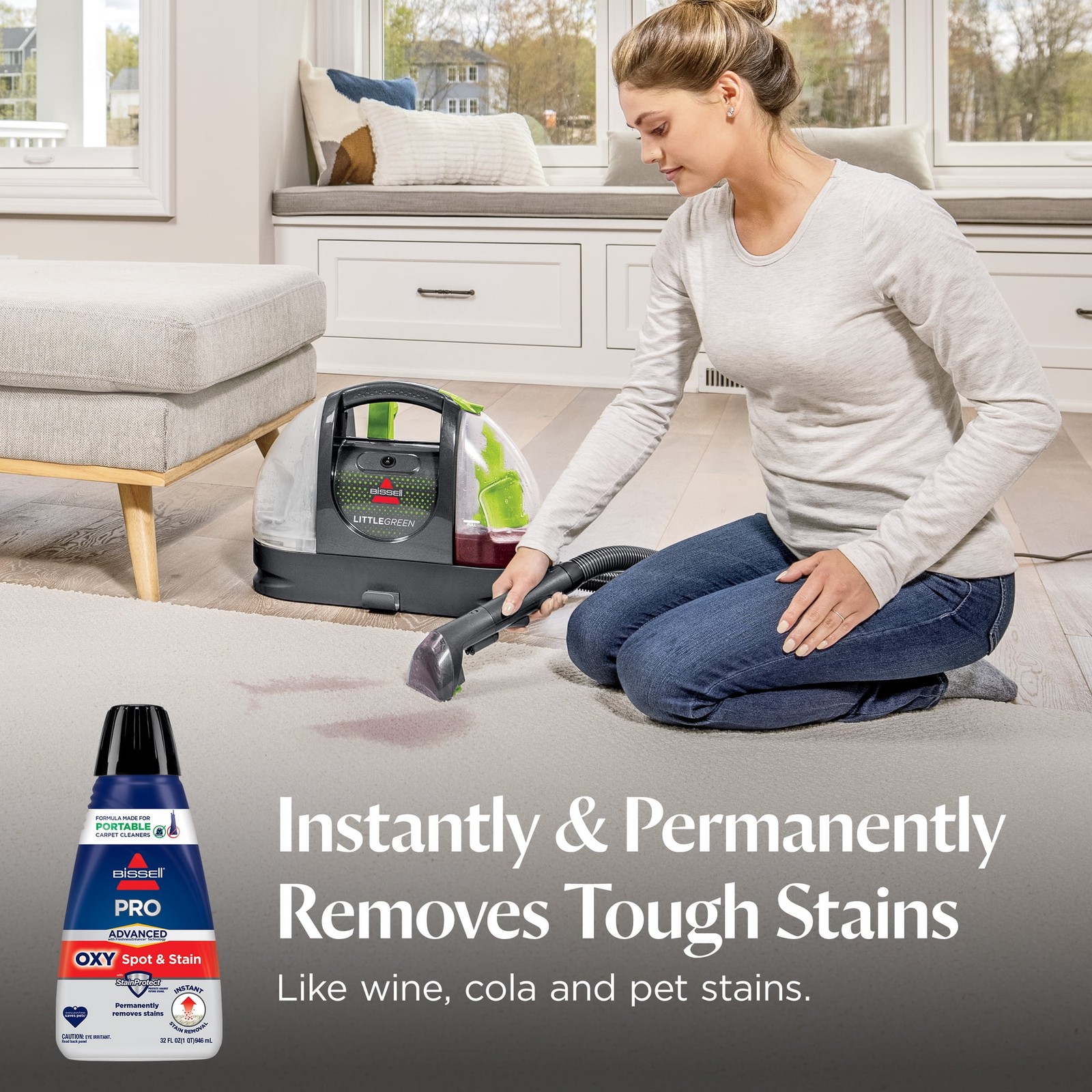 4 pack BISSELL Advanced Pro Oxy Spot and Stain Cleaner with StainProtect, Port