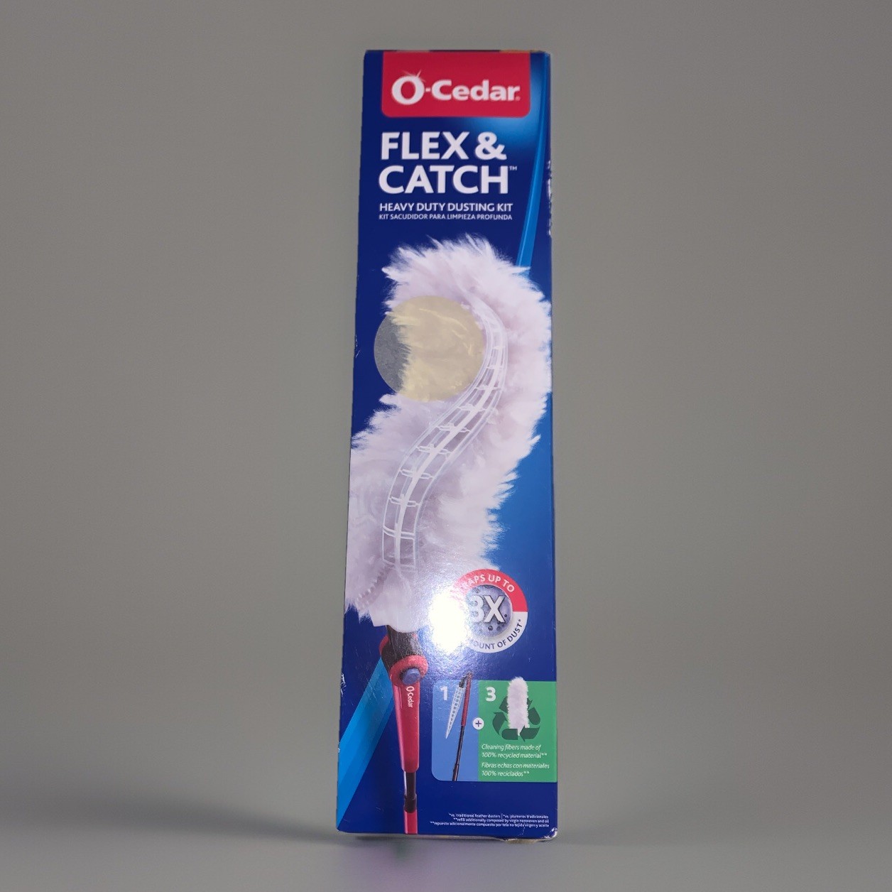O-Cedar Flex and Catch Heavy Duty Dusting Kit /Stay-On Hook / Wand + 3 pads