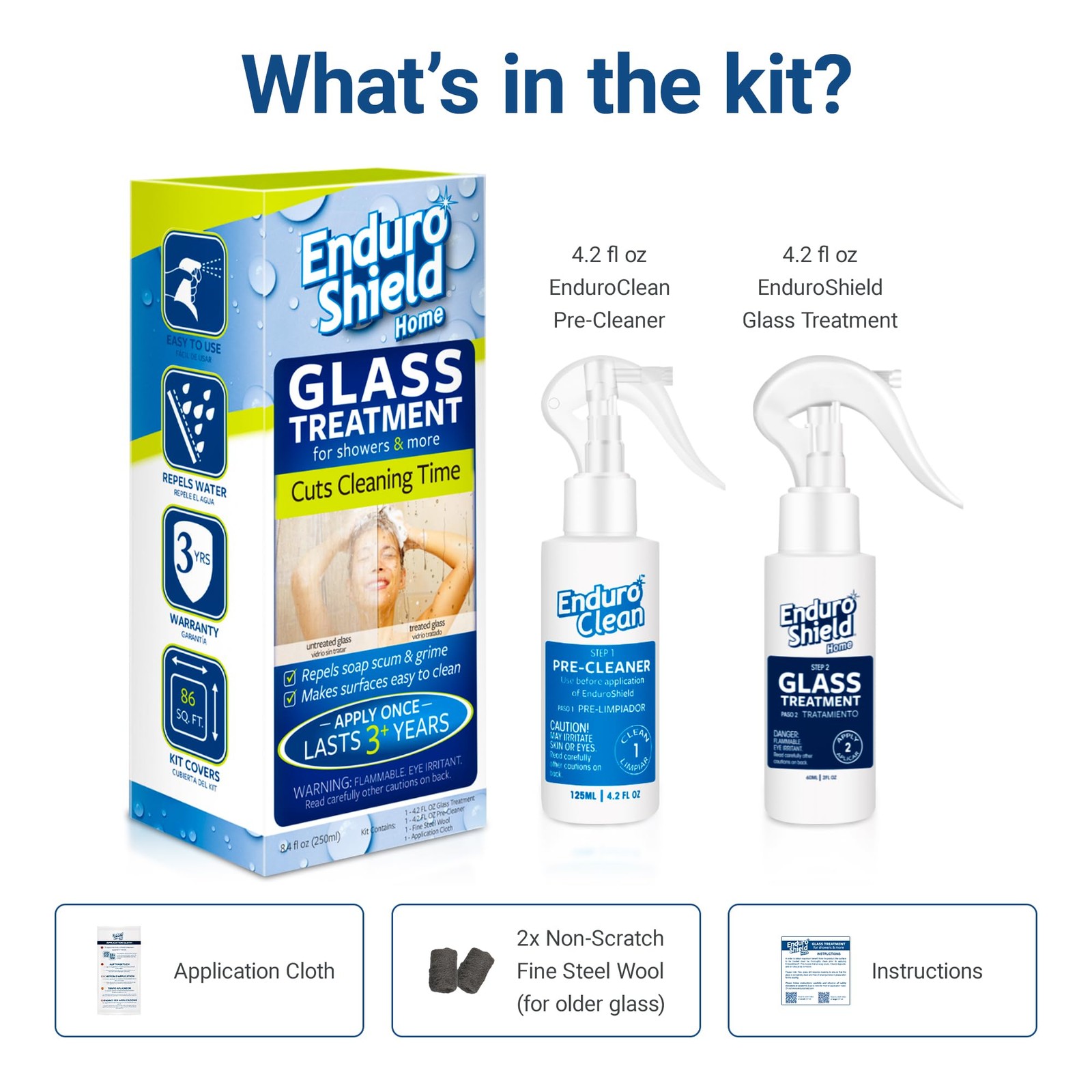 Glass Treatment Kit – Advanced Protection for Glass Surfaces – Repels Soap Sc…