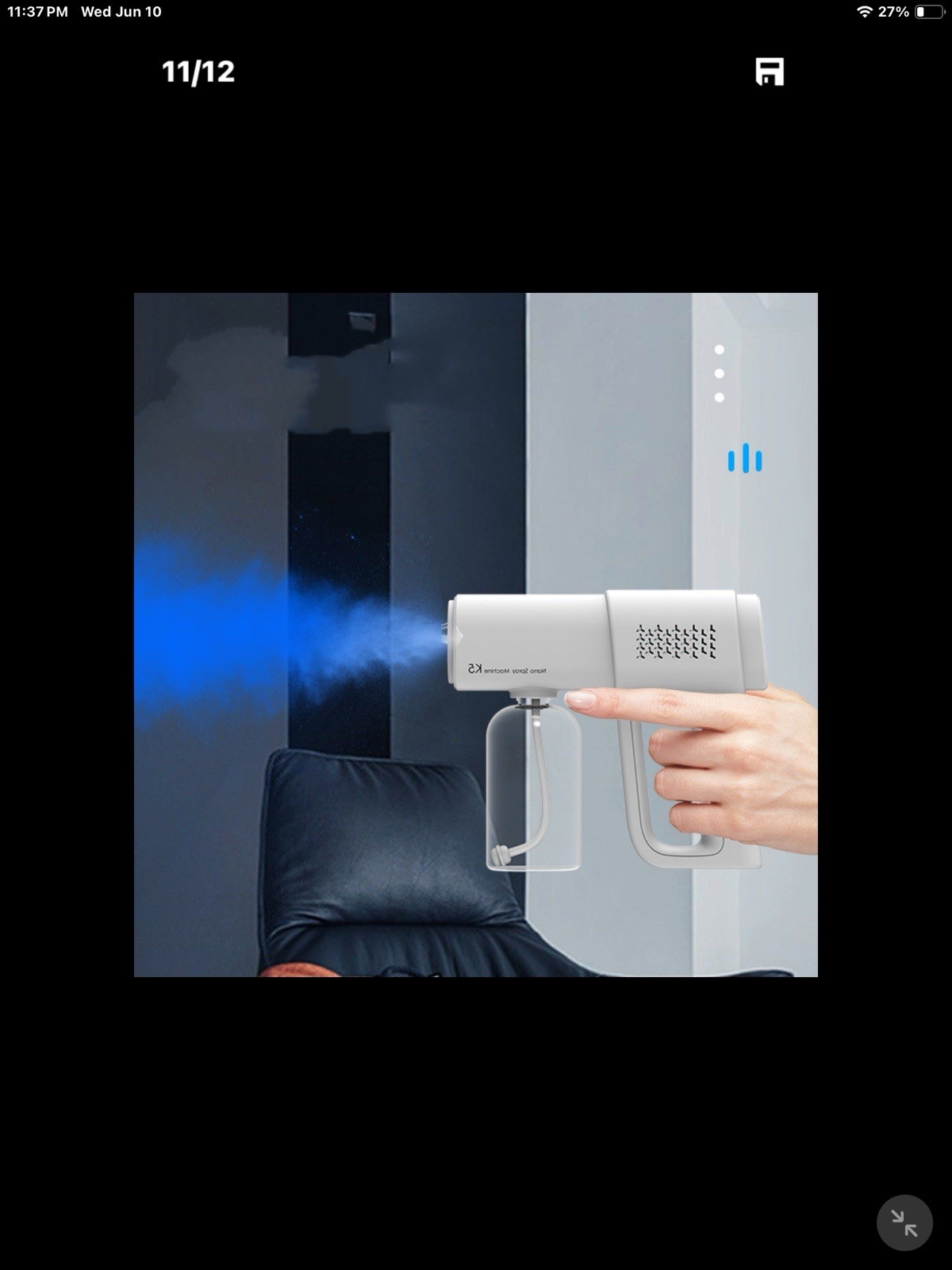 K5 Electric Handheld Cordless Sanitizer Sprayer, Scent Free, 1 Gal, Home