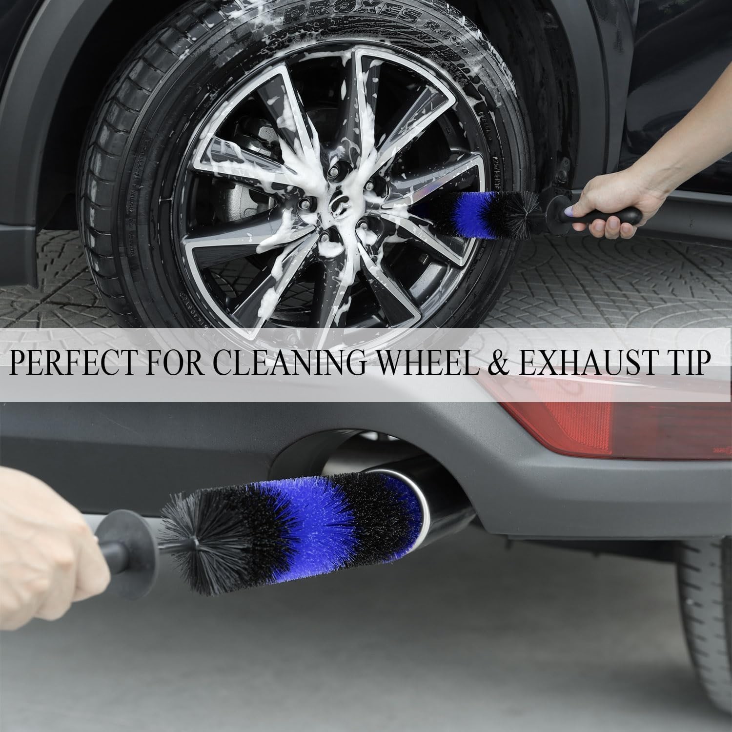 Soft Bristle Tire Scrub Brush for Efficient Wheel Detailing – Lightweight Design