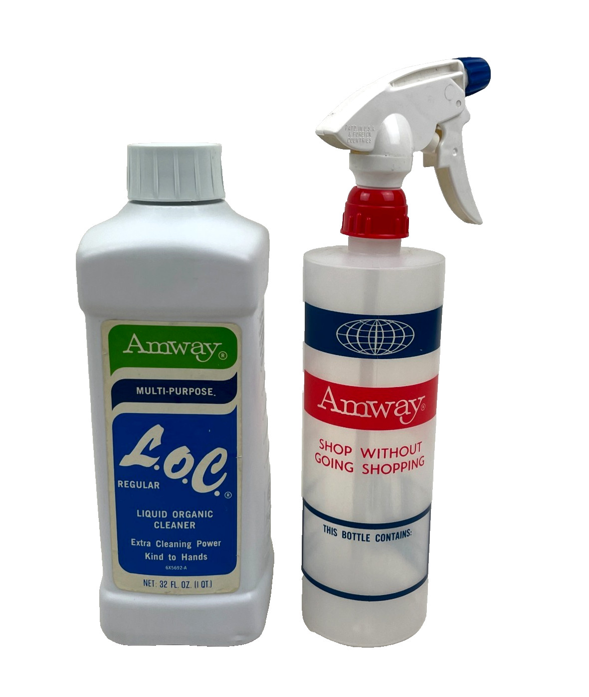 VTG AMWAY Multi Purpose Liquid Organic Cleaner L.O.C 32 Oz w/Spray Bottle 1976