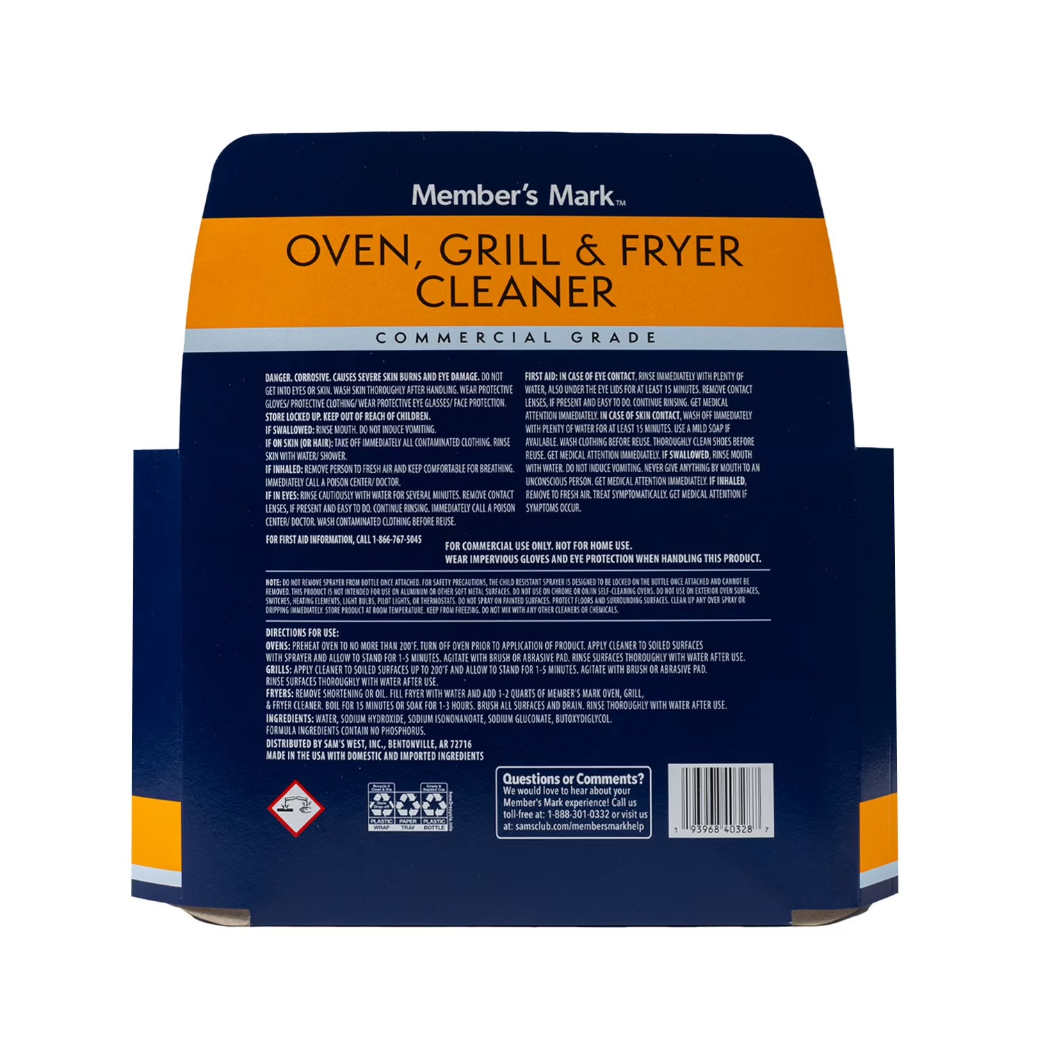 6 PACK – Member’s Mark Commercial Oven, Grill and Fryer Cleaner (32 oz.)