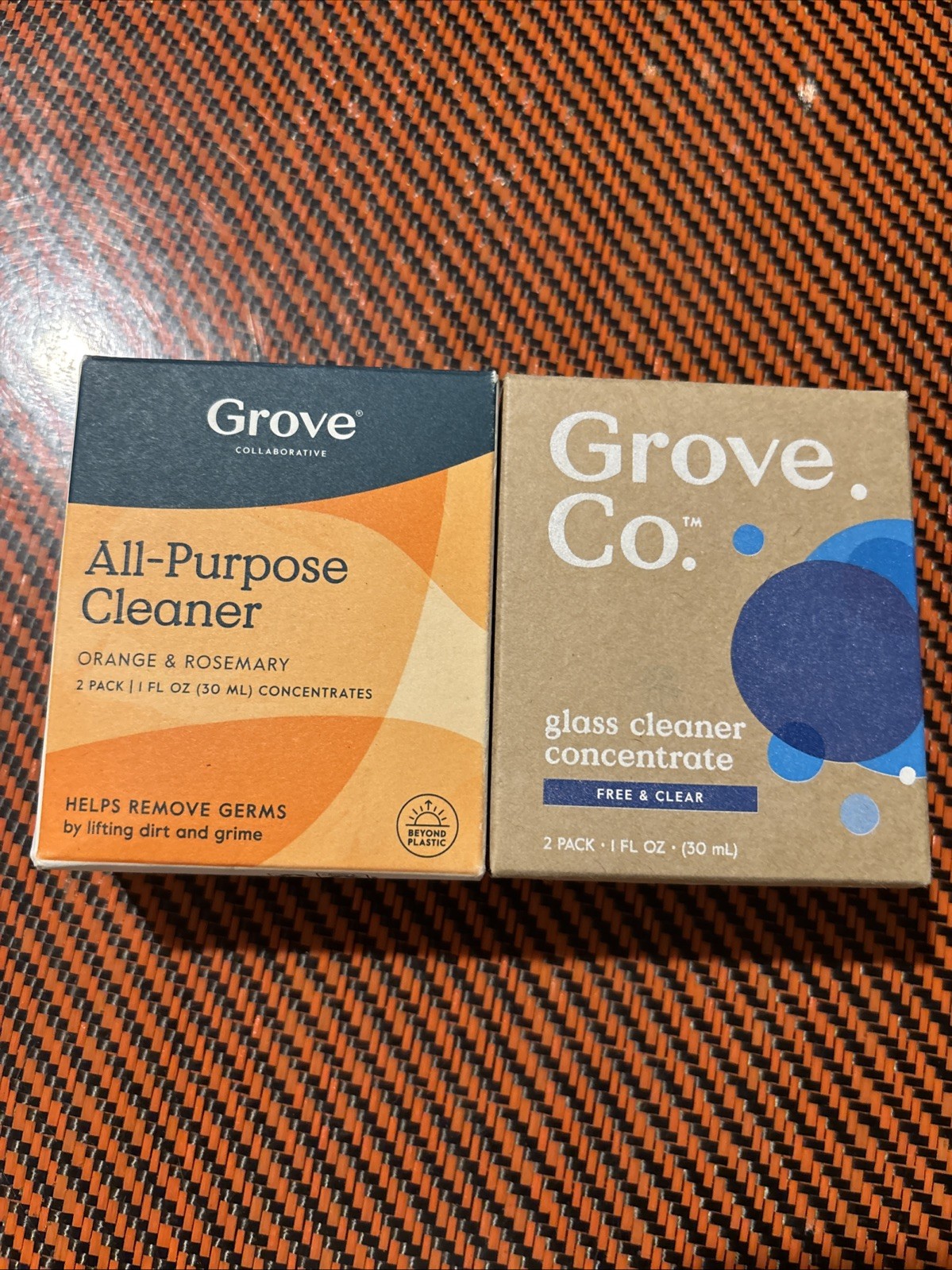 Lot of 2 Grove Co. Essential Cleaners Set Concentrates Orange All Purpose& Glass