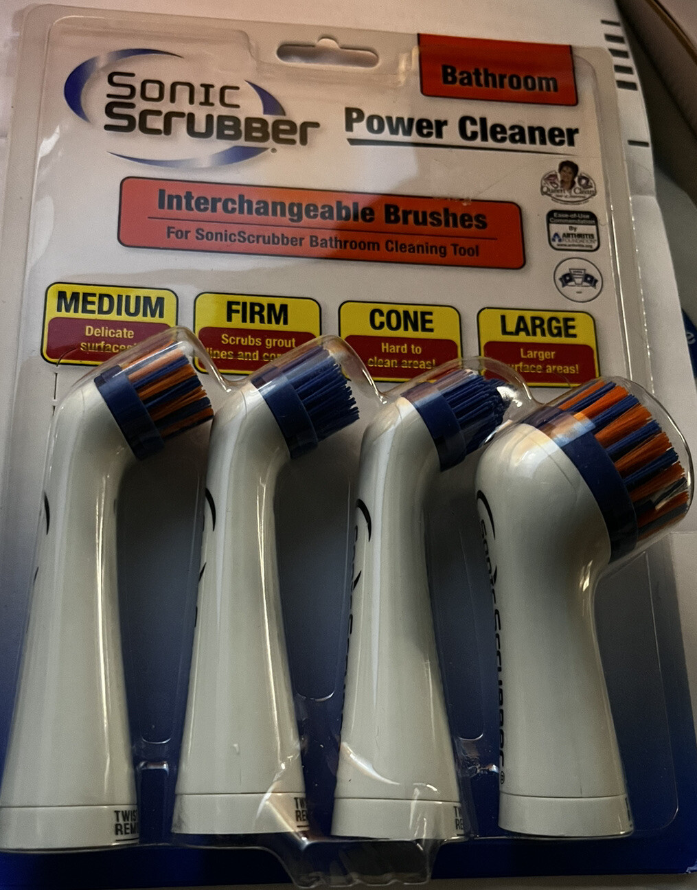Sonic Scrubber Power Cleaner (Bathroom) Interchangeable Brush Heads Pack. NEW