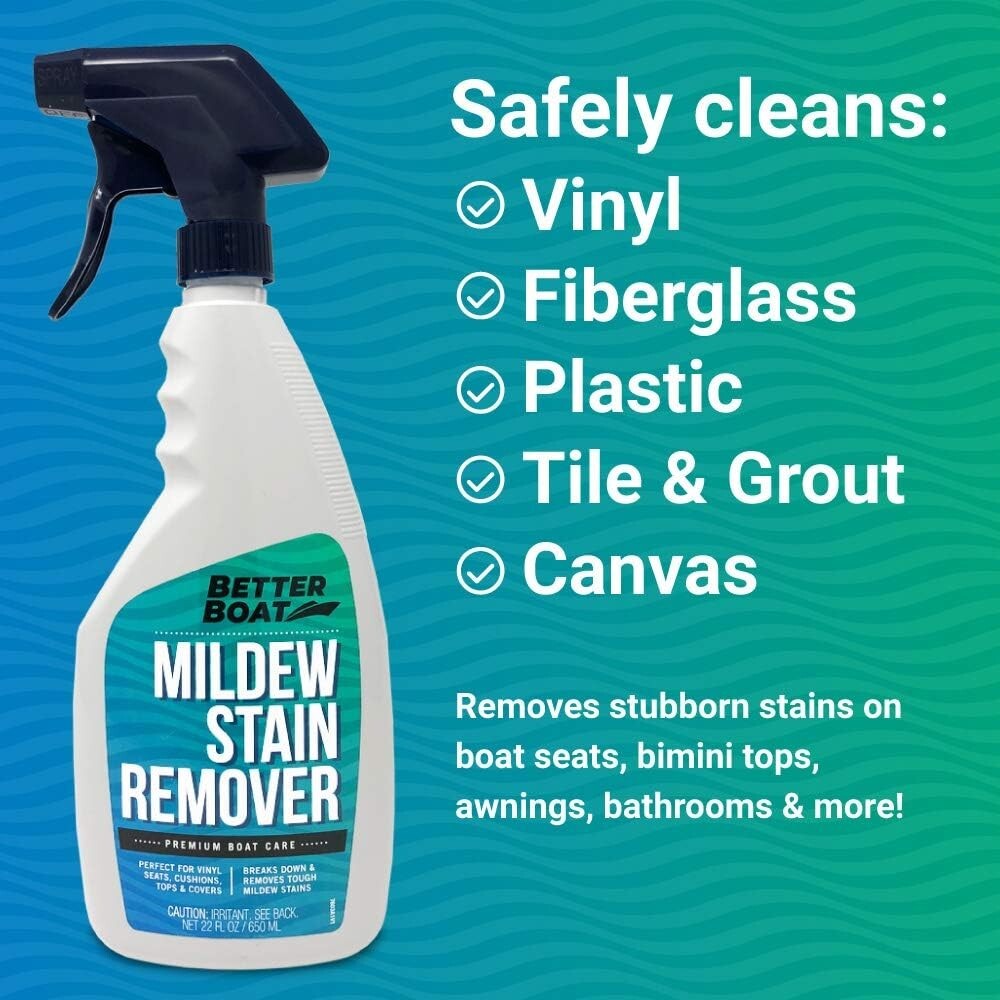 Better Boat Mildew Stain Remover Cleaner Seats Fabric Vinyl Mold Stain Removal