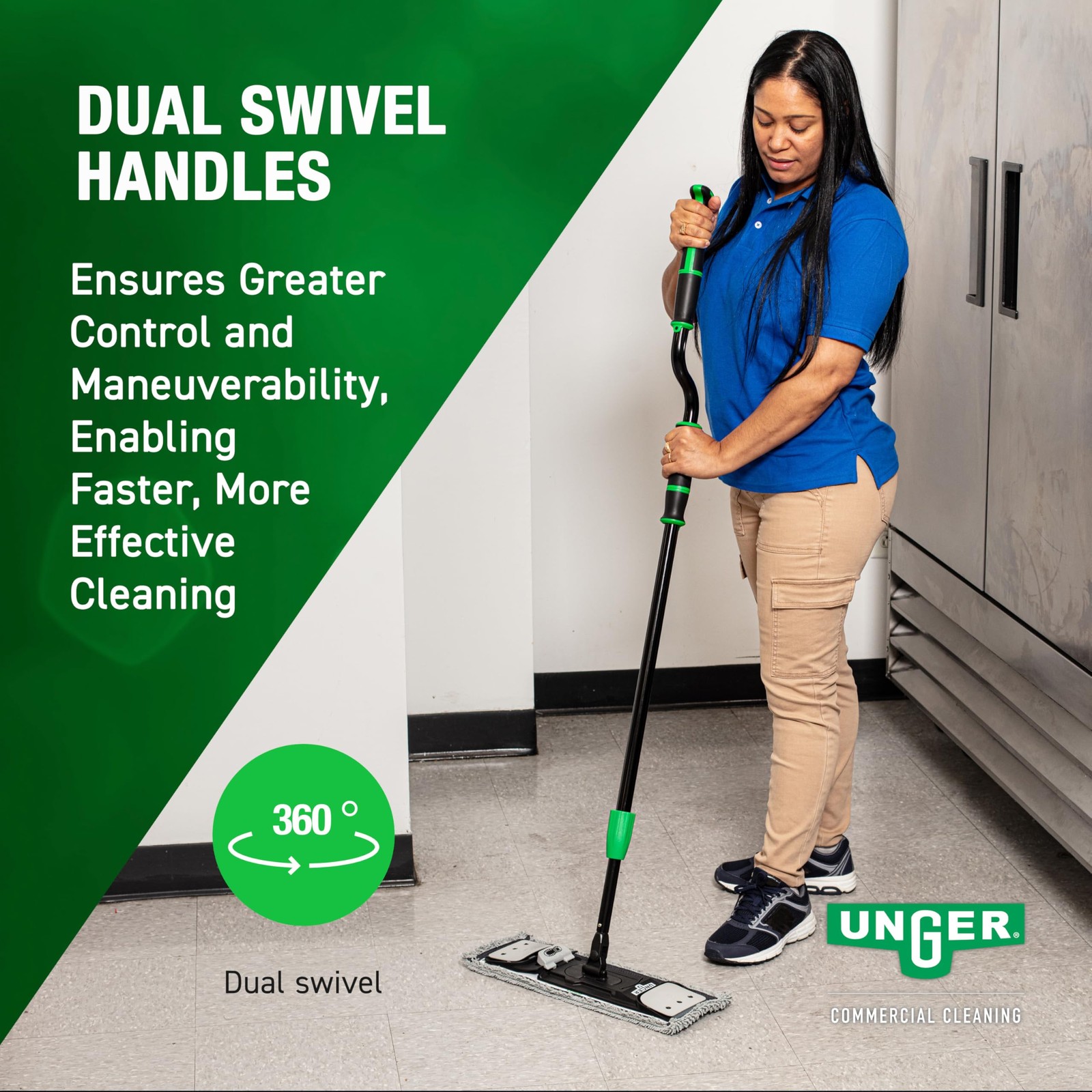 Unger Commercial Excella 18″ Offset Starter Cleaning Kit – Ergonomic Floor Mo…