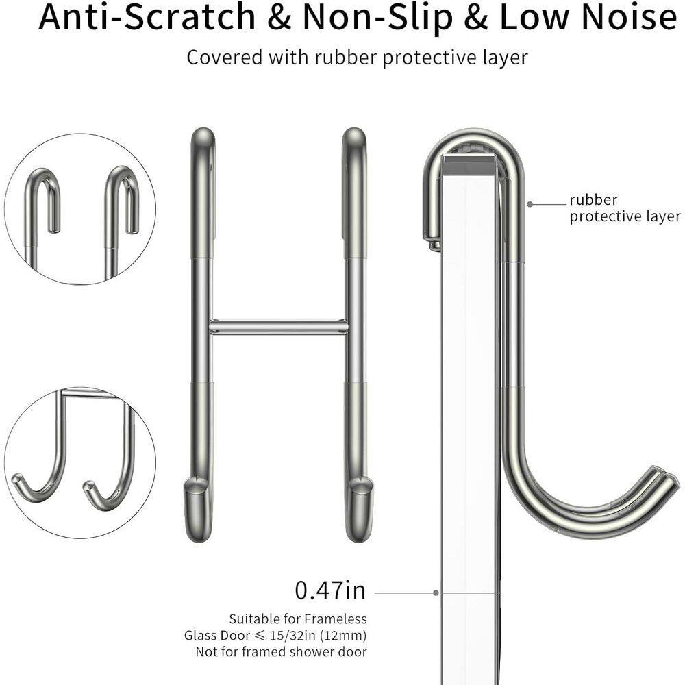 1-Piece 10 In. Stainless Steel Shower in Silver, Window Squeegee with Adhesive H