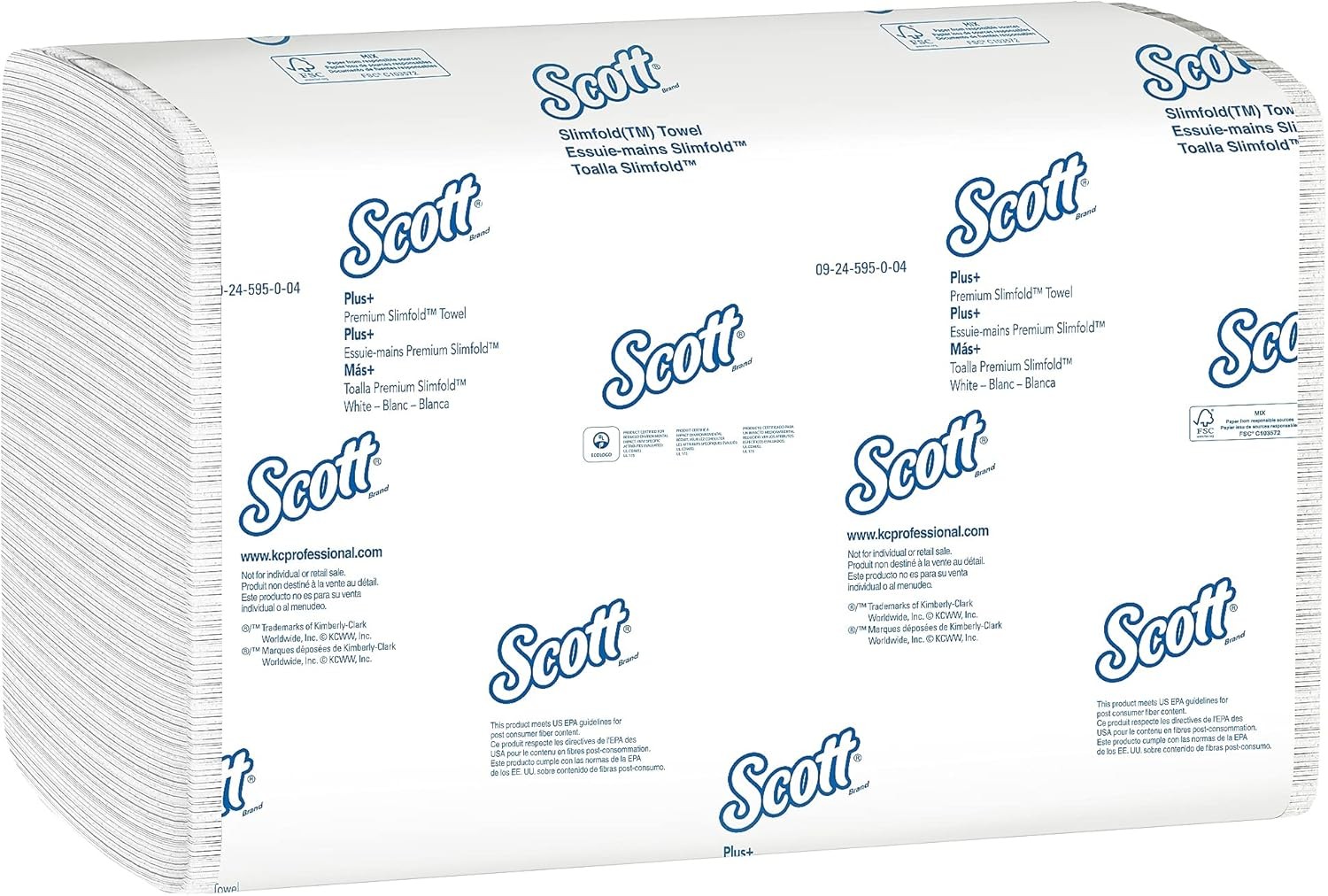 Kleenex 04442 Slimfold Paper Towels, 7 1/2 x 11 3/5, White, 90/Pack, 24 Packs/