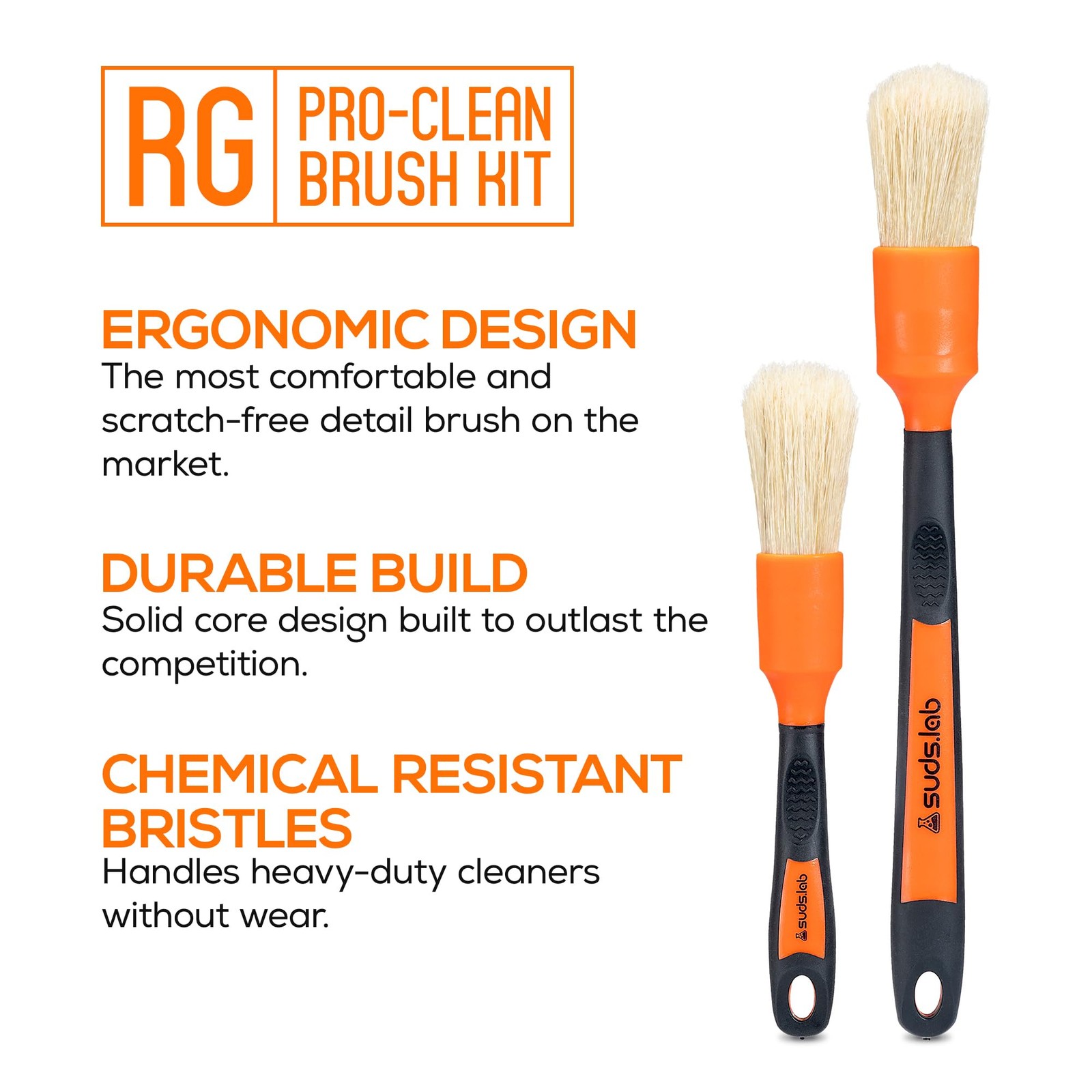 Suds Lab Detailing Brush with Rubberized Bristles, Car Detailing Wheel Brush …