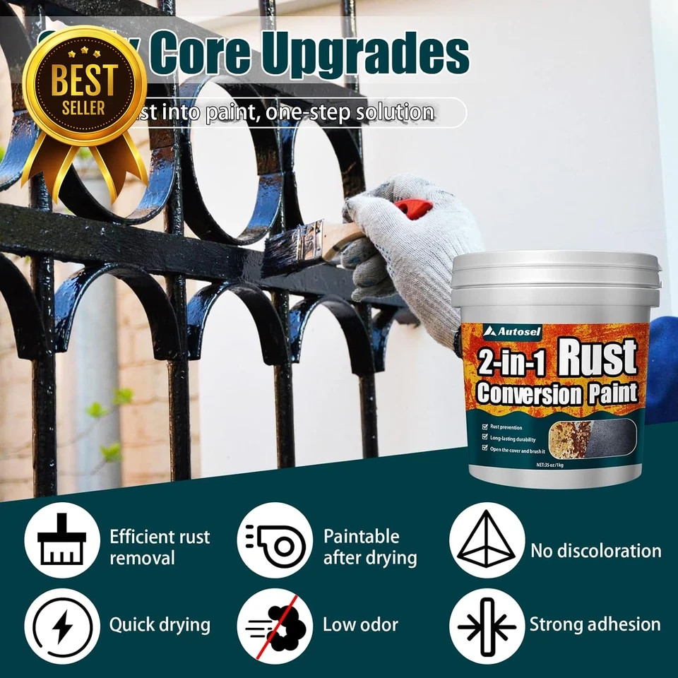 2 in 1 Rust Converter Primer 35oz Stops Rust Heat Resistant Coating Paint