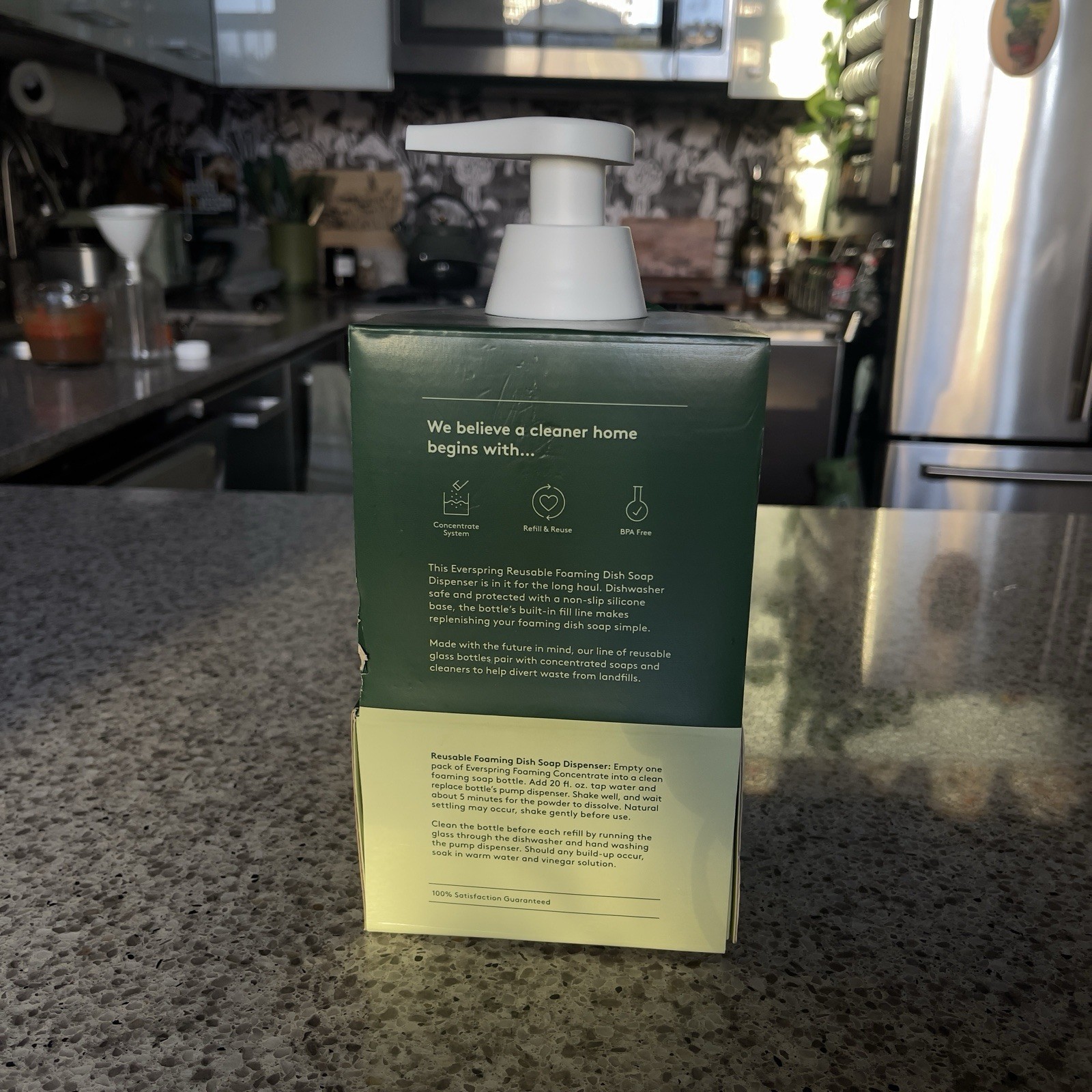 Ever Spring Reusable BPA-Free Foaming Dish Soap Dispenser 20 fl oz (591 mL)