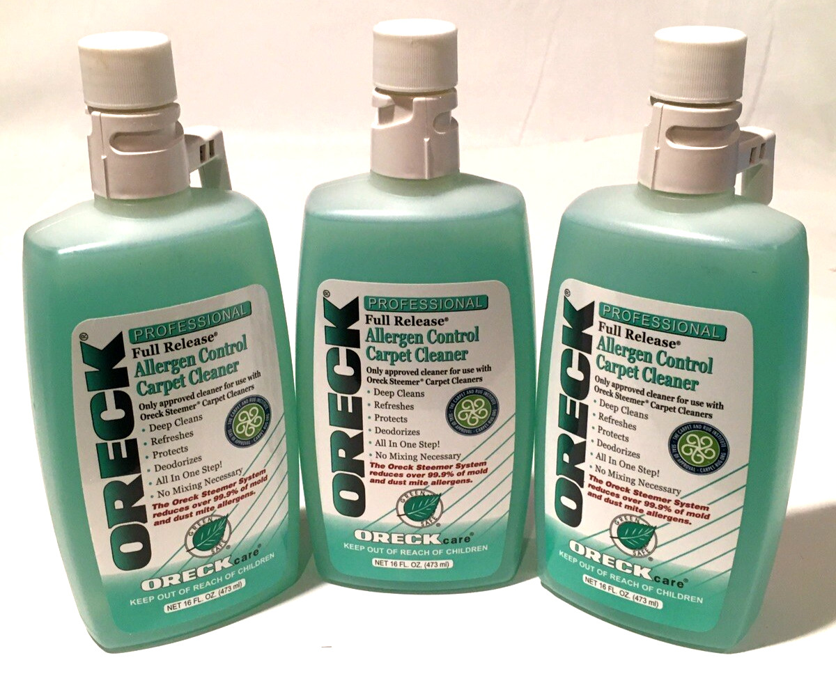 3 Oreck Professional Allergen Control Carpet Cleaner Steemer 16 oz. Each