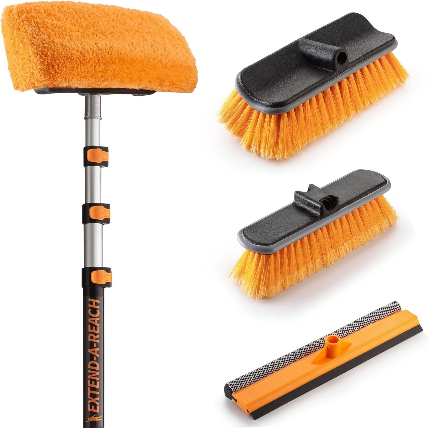 20ft Exterior Cleaning Brush Kit | 12ft Telescopic Pole | Siding Window Gutter