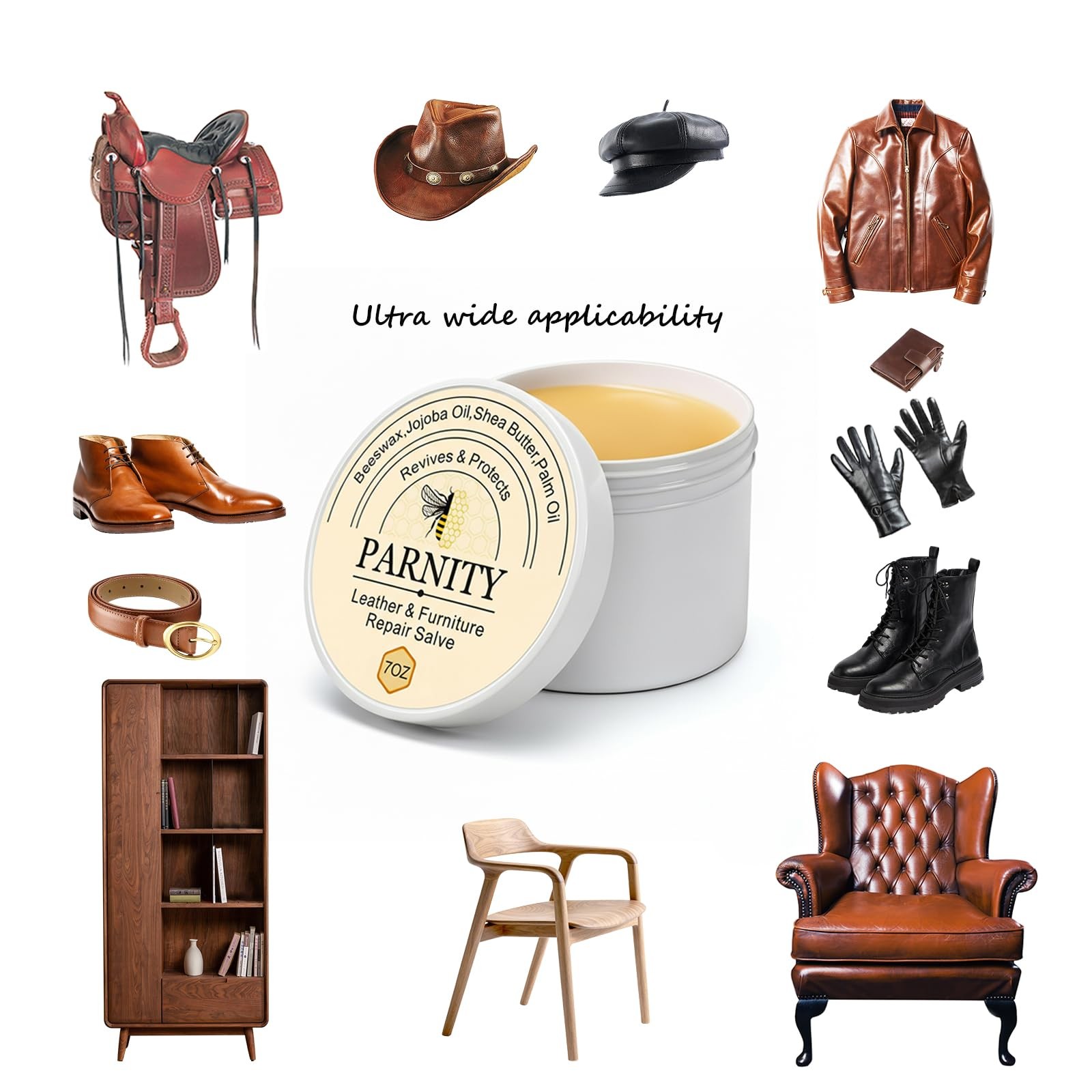 All-Natural Leather & Wood Furniture Repair Salve 7oz, Leather Conditioner & …