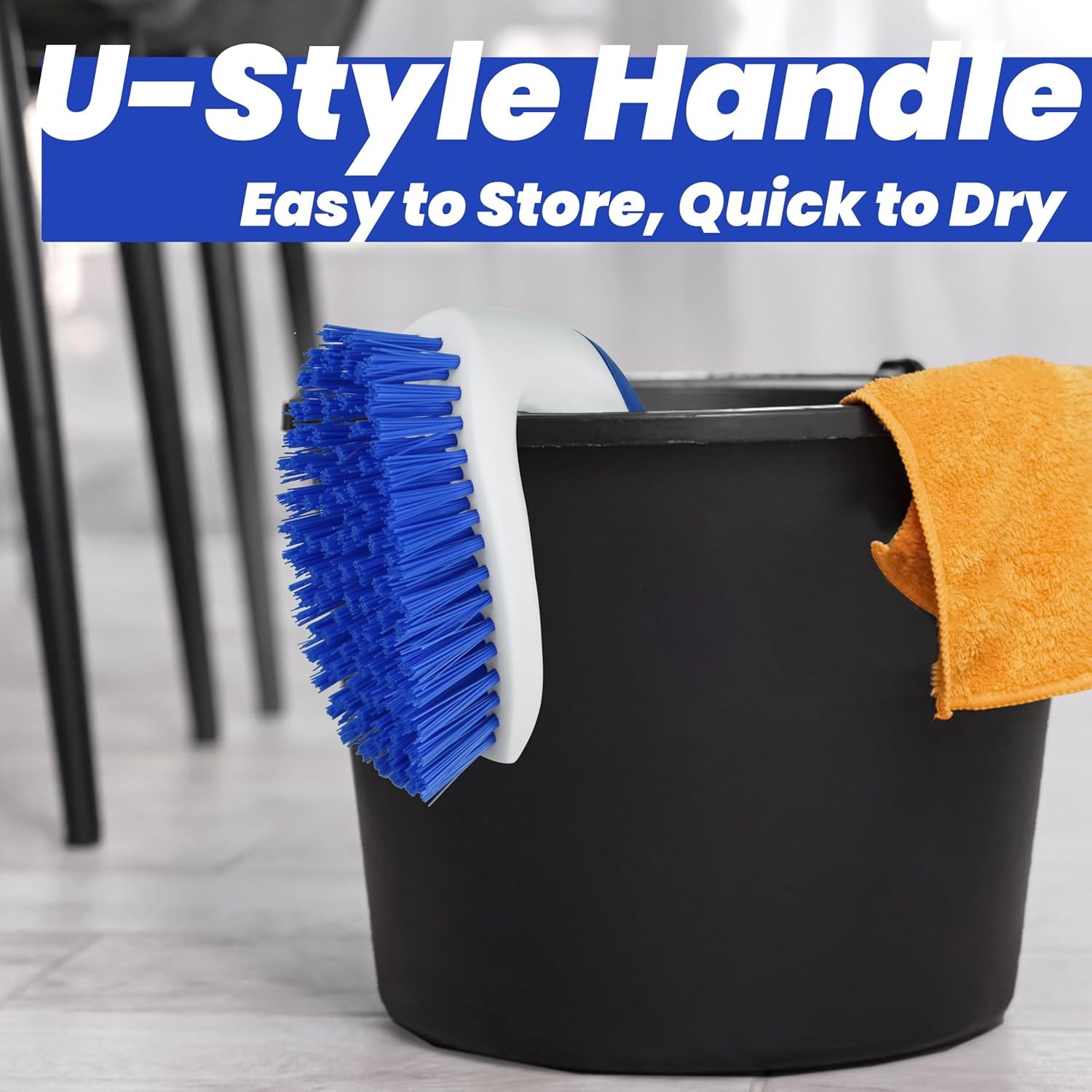 2 Pack Scrub Brushes Stiff Bristle Cleaning Brush Bathroom Tile Floor