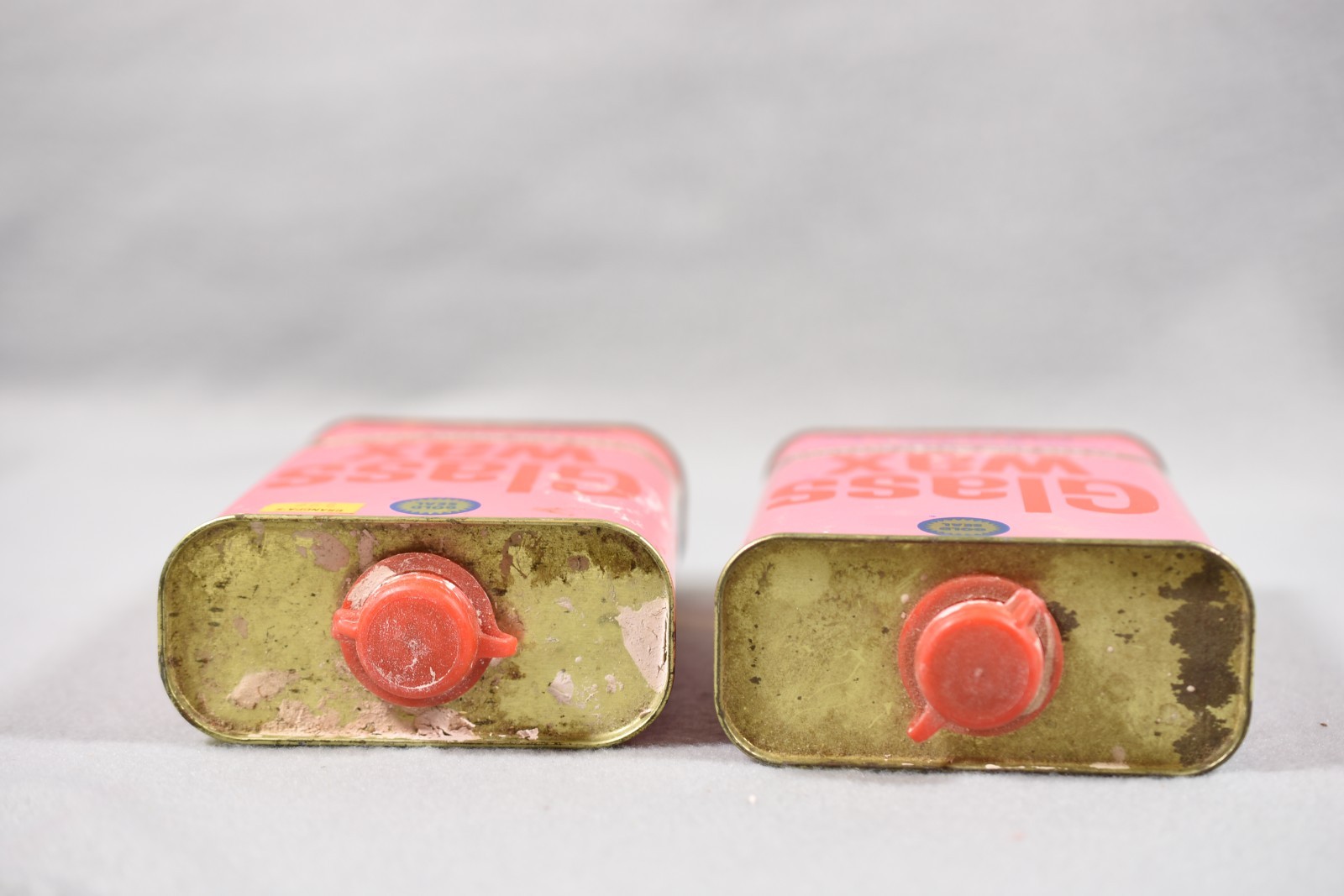 2 cans Vtg Gold Seal Glass Wax Can ~33% and 80% full