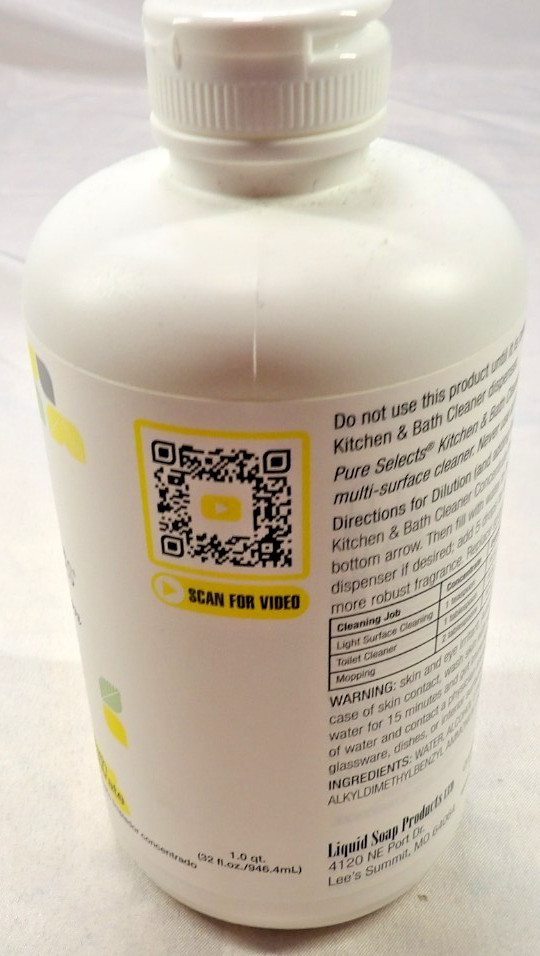 New Pure Selects Kitchen & Bath Concentrate Cleaner Sealed 1Qt 32Oz