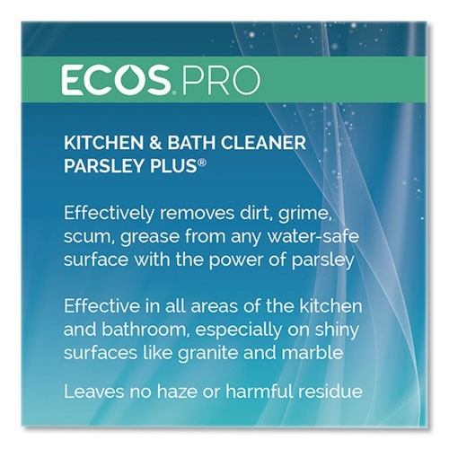 ECOS PRO Parsley Plus Kitchen and Bathroom Cleaner, Herbal Scent, 1 gal Bottle
