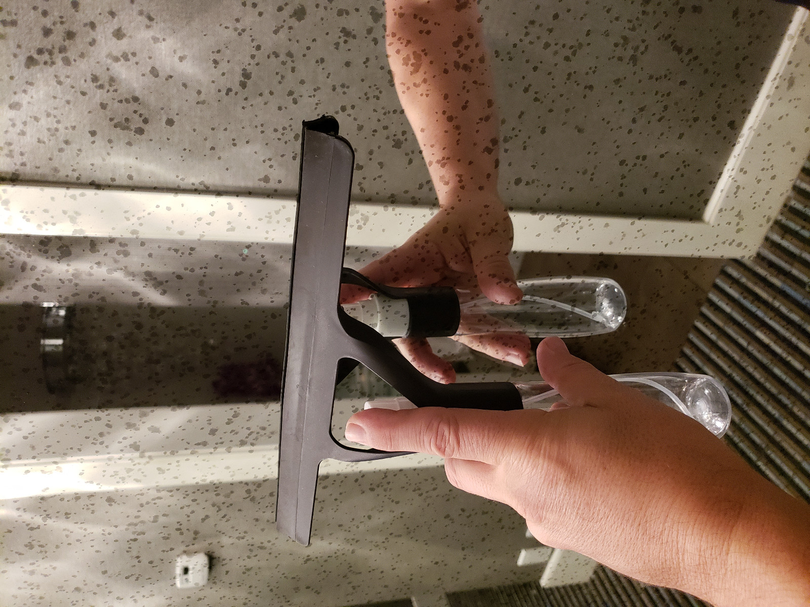 3 Piece Set Squeegee with Built In 4 Ounce Spray Bottle Household Multi Purpose