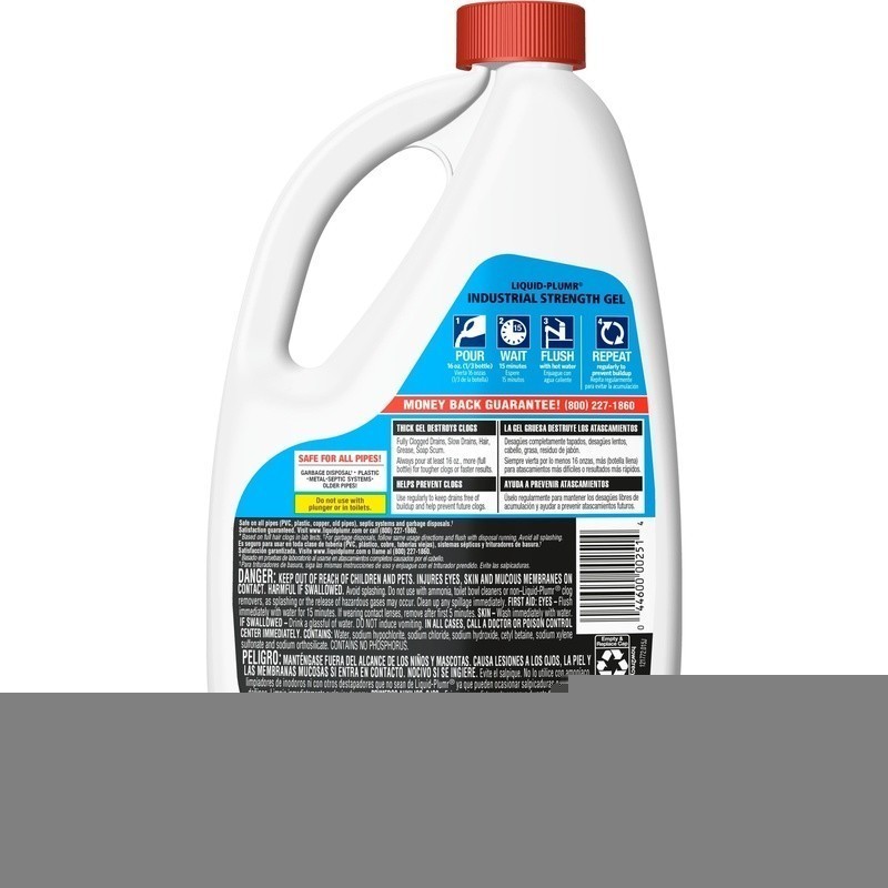 Industrial Strength Drain Clog Remover Gel Hair Grease Soap Scum 2-in-1 Formula