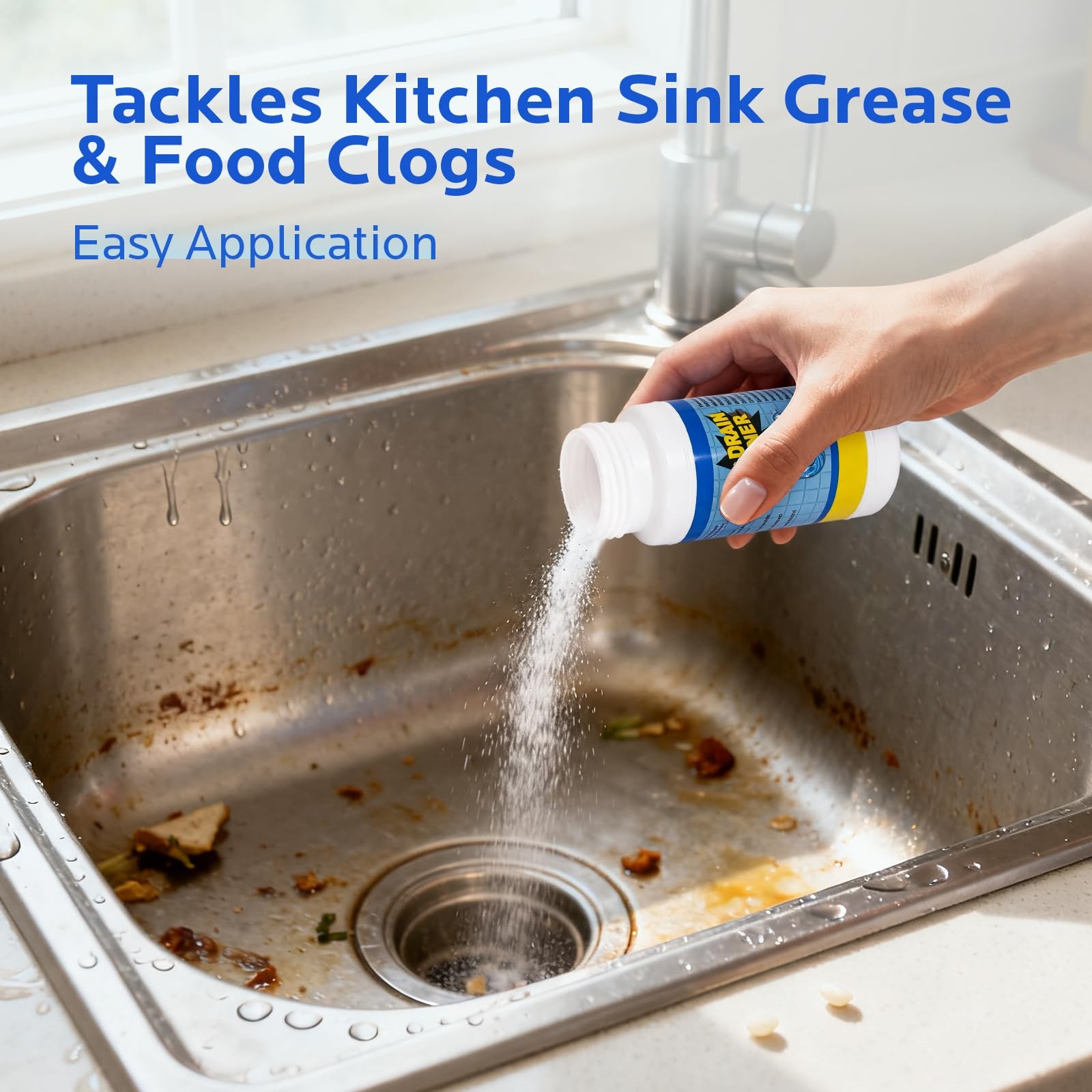 Sink Drain Cleaner Powder: Drain Clog Remover for Kitchen Bathroom Tubs and S…