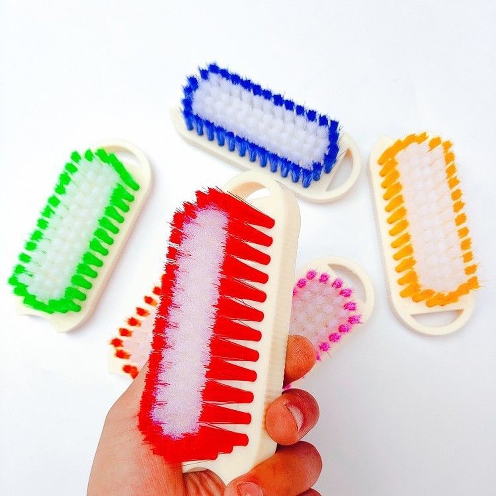 Plastic Stiff Bristle Brush for Shoes Laundry Cups Crevices Compact 14.5cm