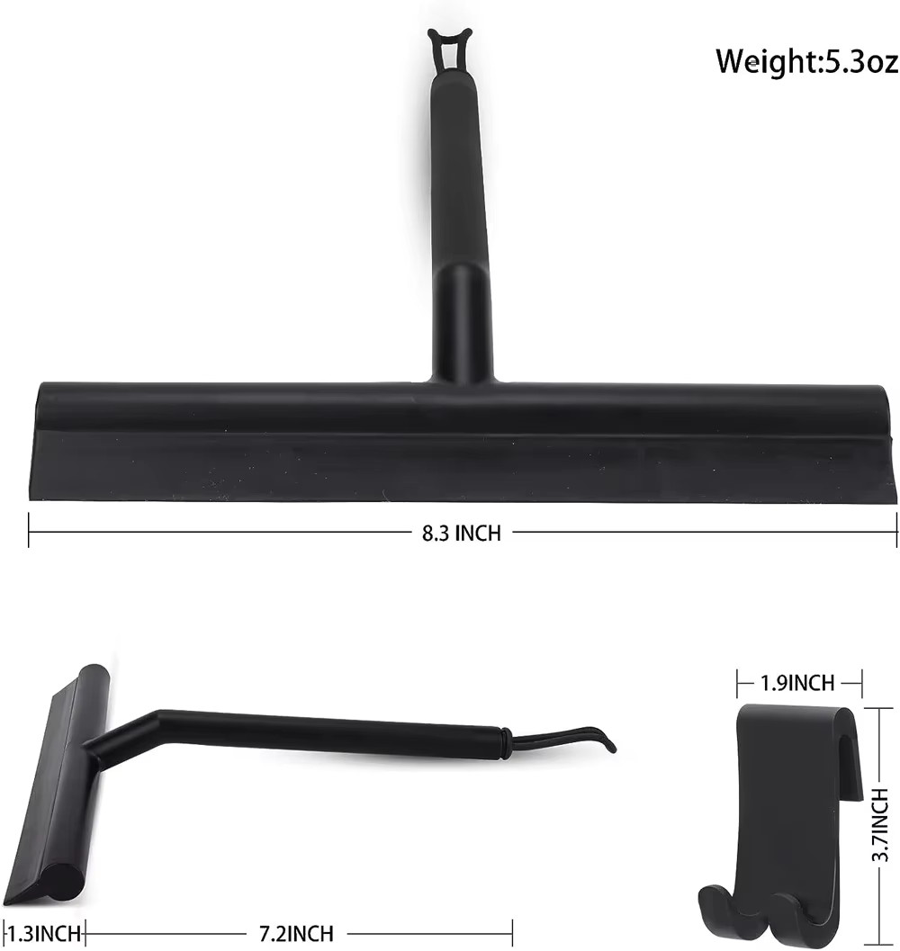 Shower Squeegee for Glass Door Shower Wall Scraper Cleaner With Silicone Holder