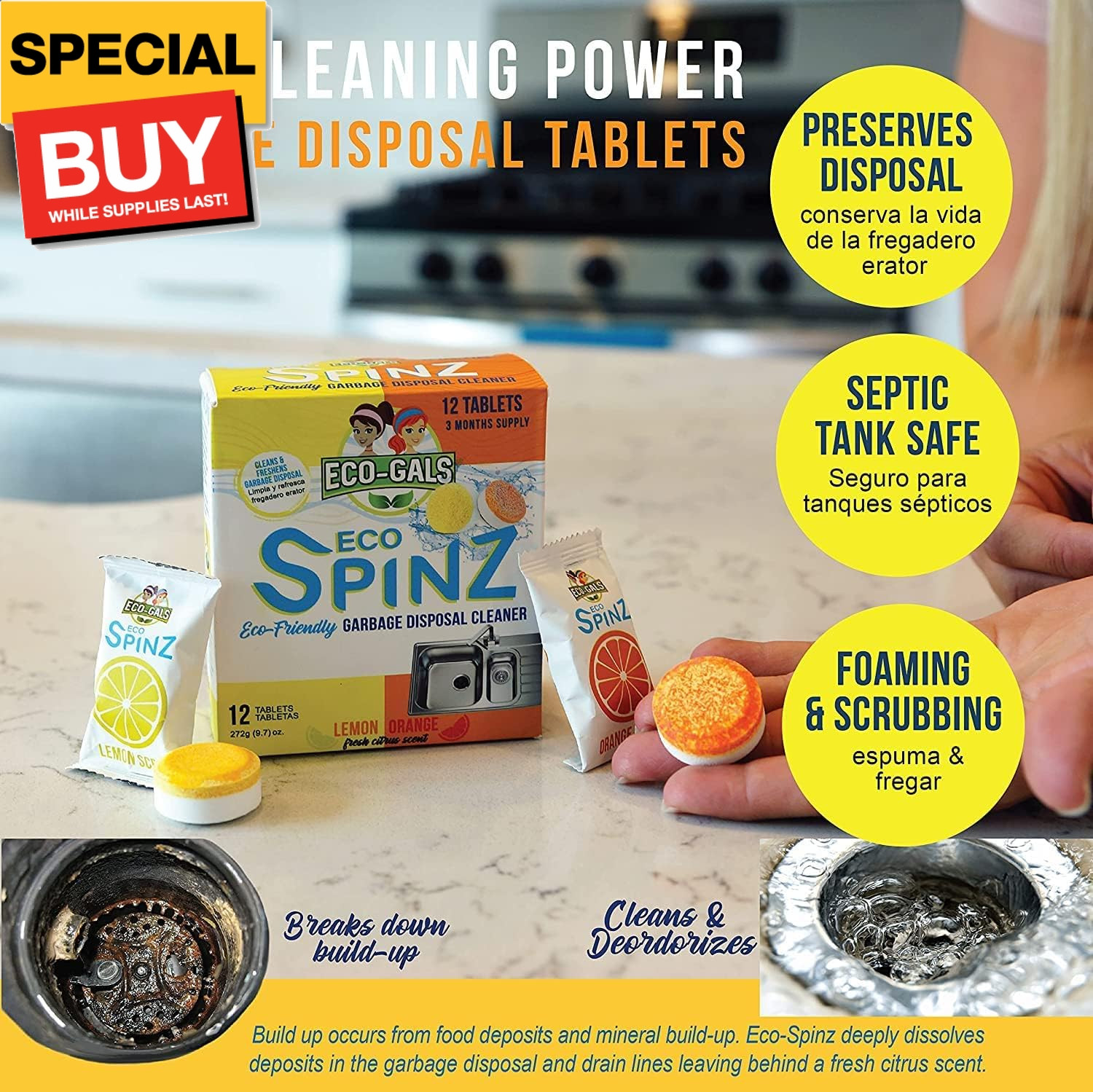 Eco Swirlz Washing Machine Cleaner For Top and Front Load Washers 1 box of 24 Ta