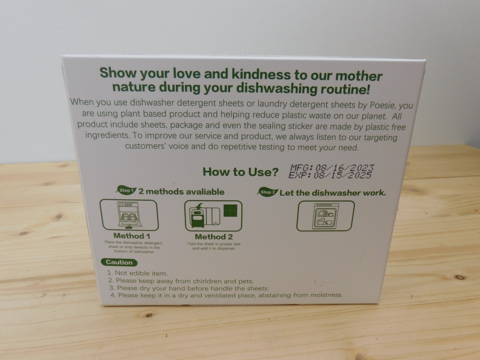 Poesie Dishwasher Detergent Sheets 60 Sheets/120 Strips Lemon Scent Exp 8/15/25