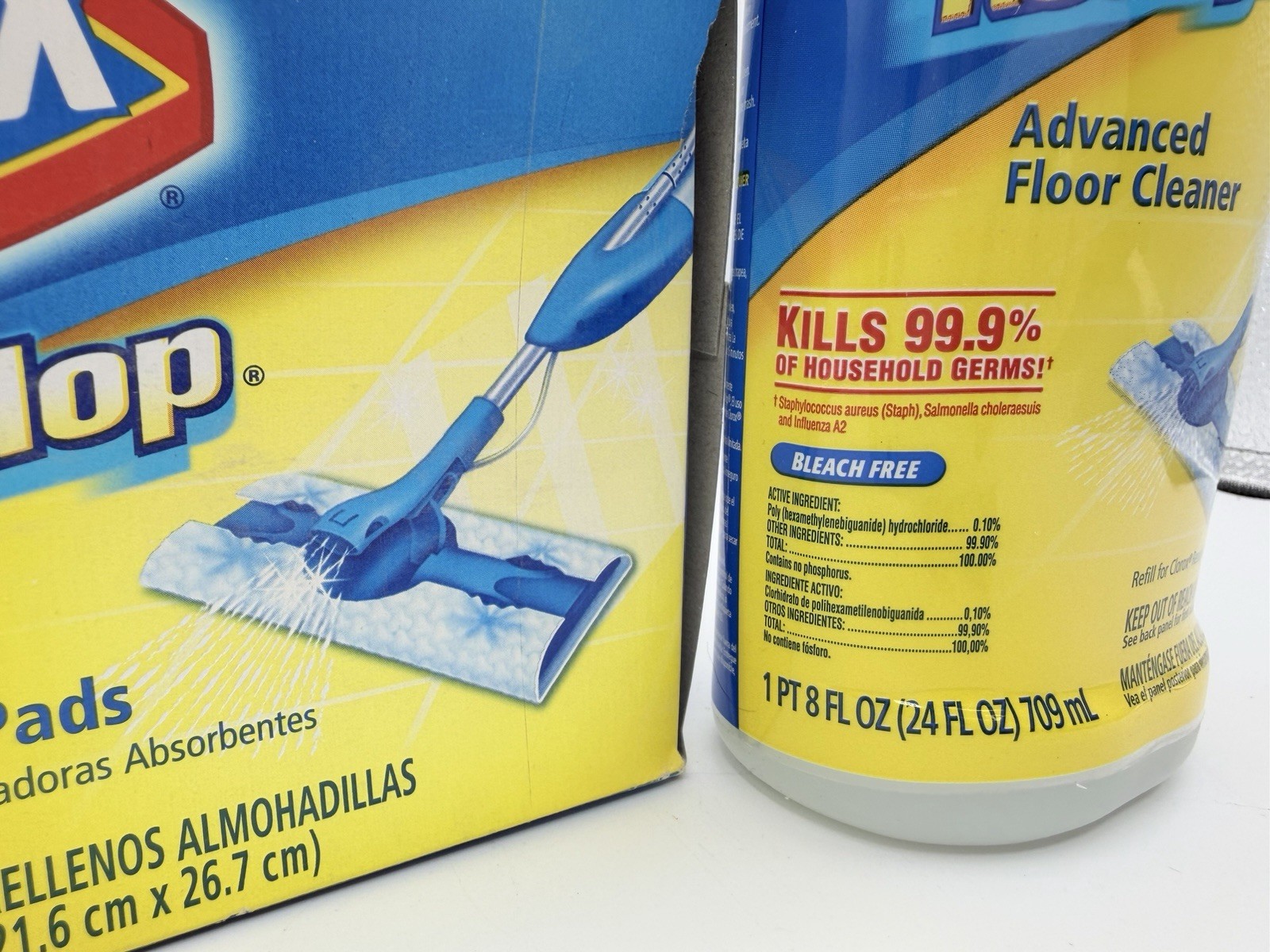 NEW Clorox Ready Mop Refill Bottle Orange Energy & 8 Refill Pads
