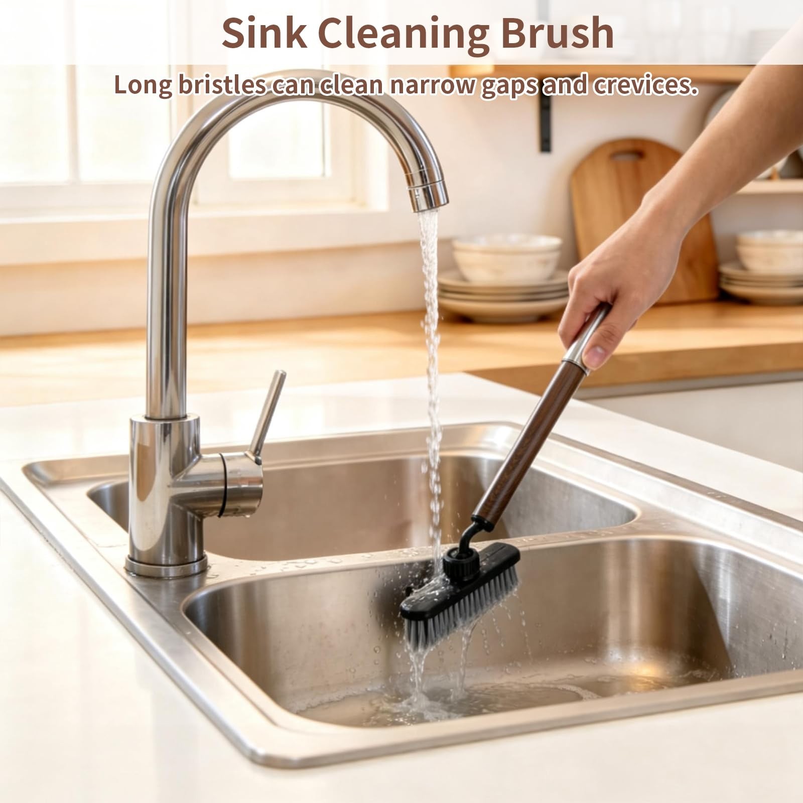 Kitchen Scrub Brush for Dishes, 360° 6-in-1 Kitchen Brushes for Dishes, House…