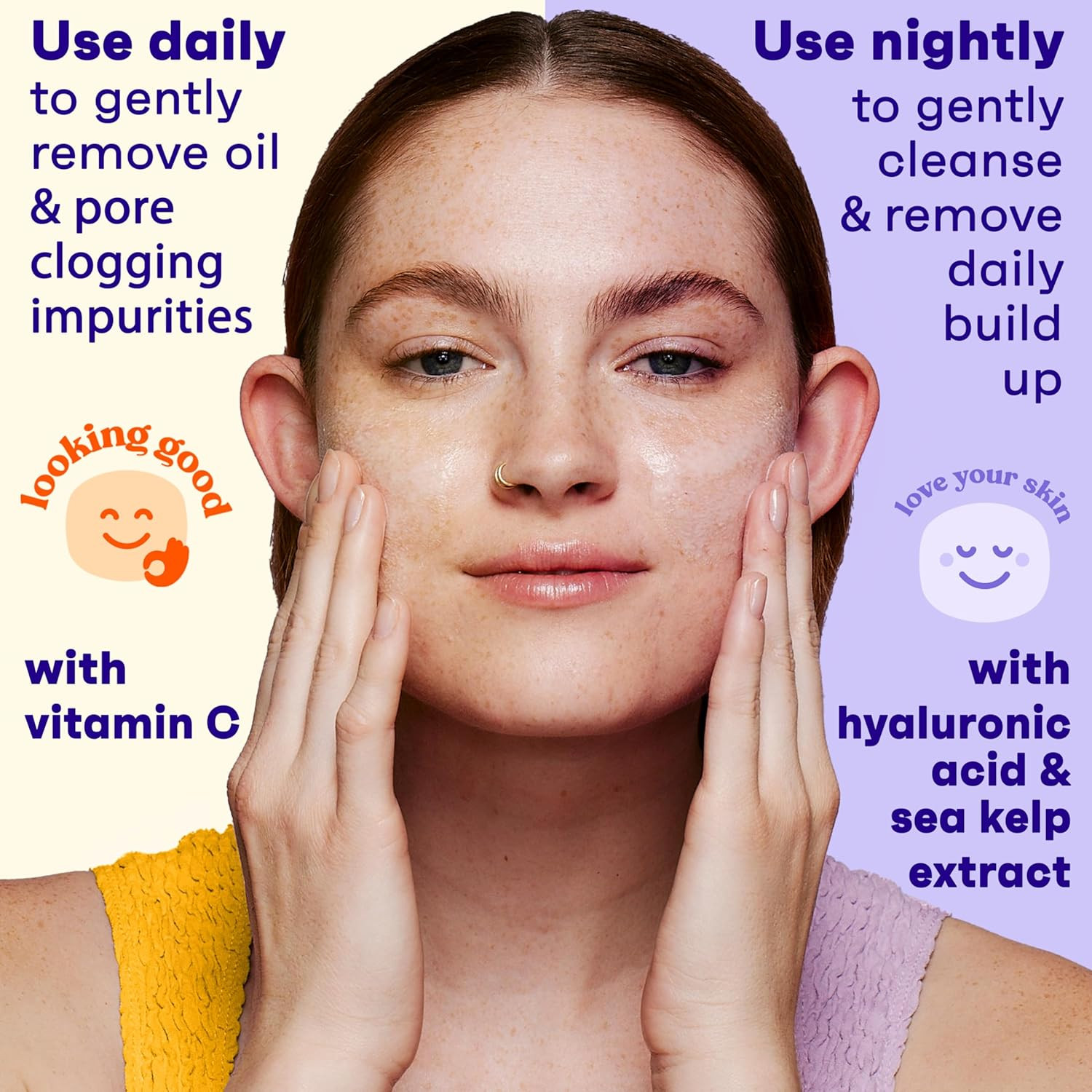 2-Pack Oil-Free Facial Cleansers with Citrus Scent, Morning Burst and Night Rela