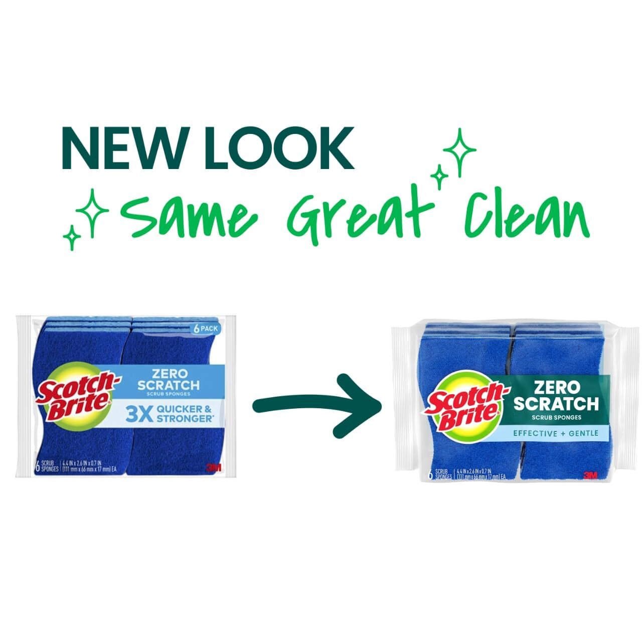 Scotch-Brite Zero Scratch Scrub Sponge, 6 Kitchen Sponges for Cleaning Around