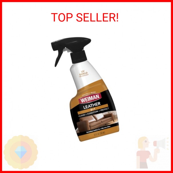 Weiman Leather Cleaner and Conditioner for Furniture – Cleans Conditions and Res