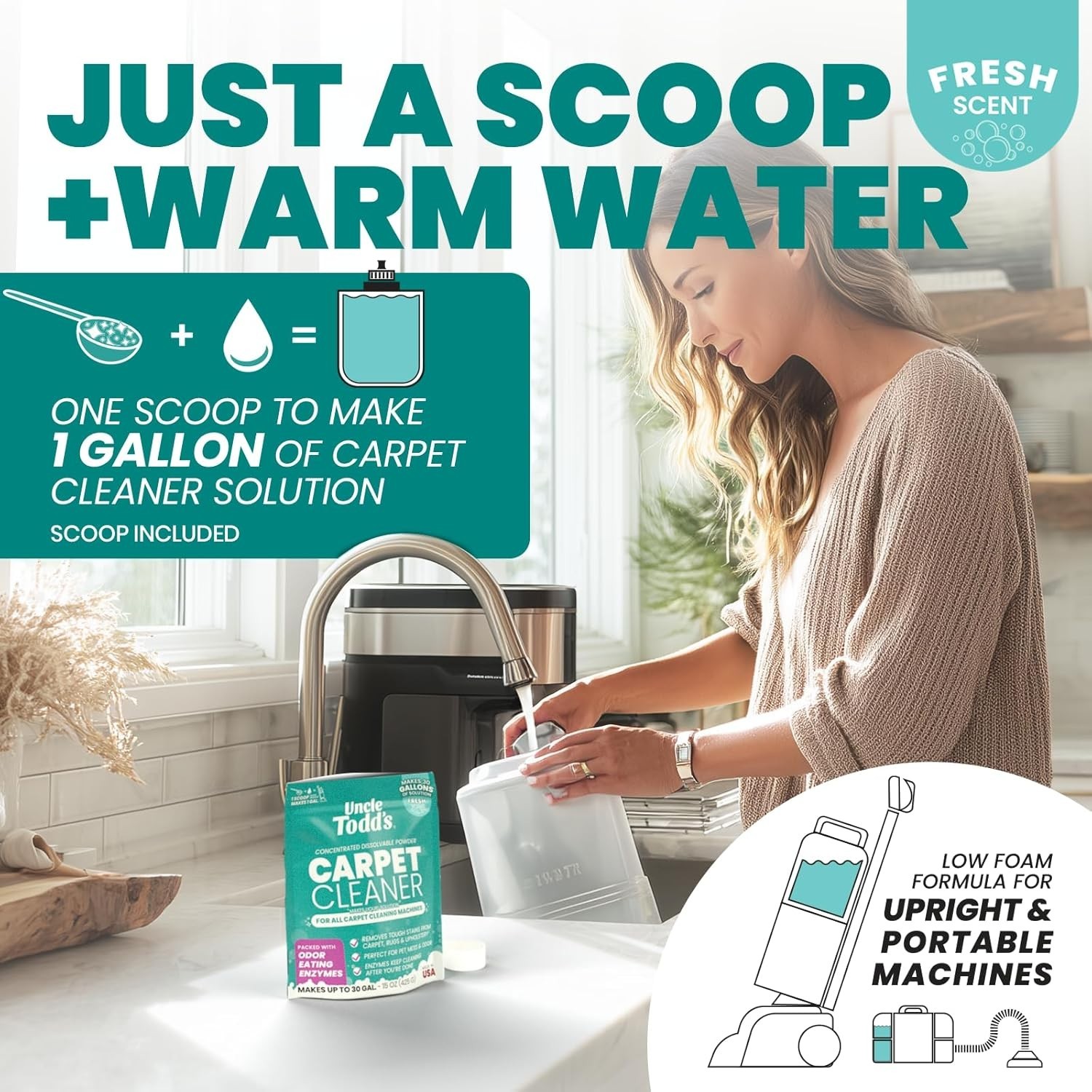 Multi-Purpose Carpet Cleaner Powder – 15oz, Pet Stain Removal & Odor Elimination