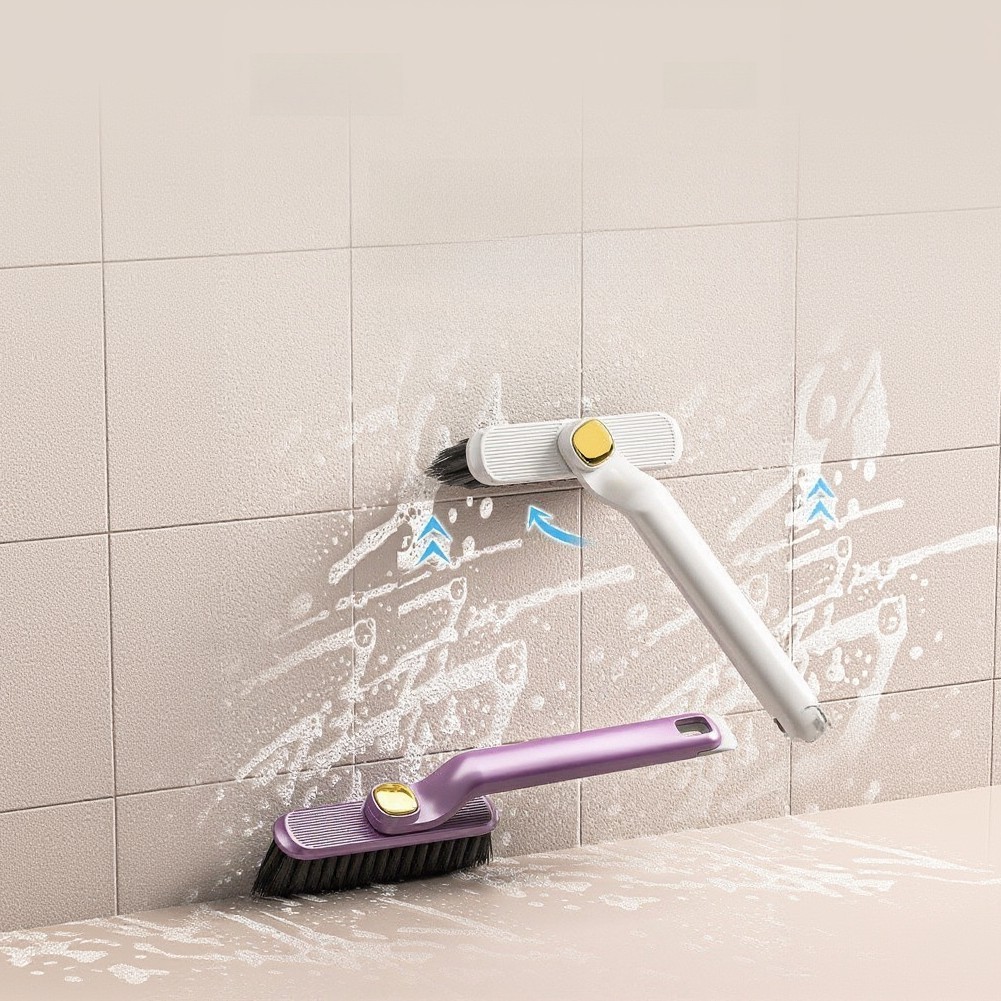 2-Piece Rotating Cleaning Brush Set with Tweezers for Grout Kitchen Car Use
