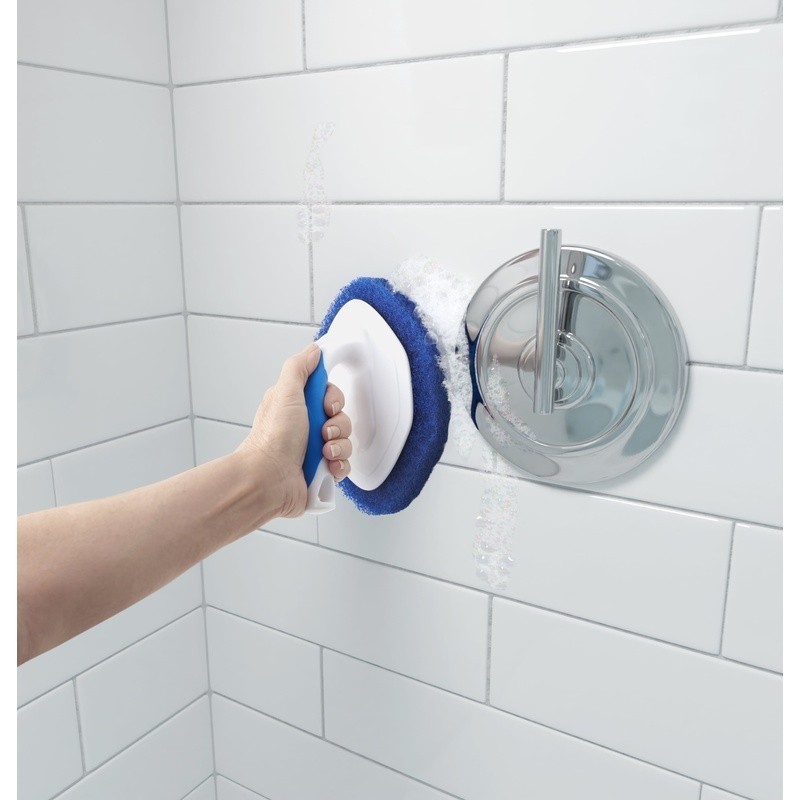 Handheld Diamond Scrubber Non-Scratch Antimicrobial Tub Tile Bath Cleaning New