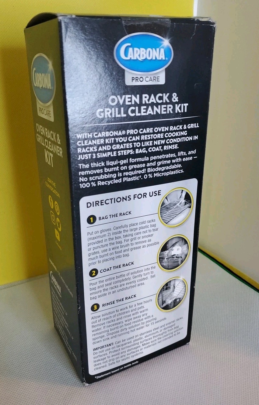 CARBONA Pro Care Oven Rack & Grill Cleaner Kit 16.8 Fl oz ea NOS SEALED BOX
