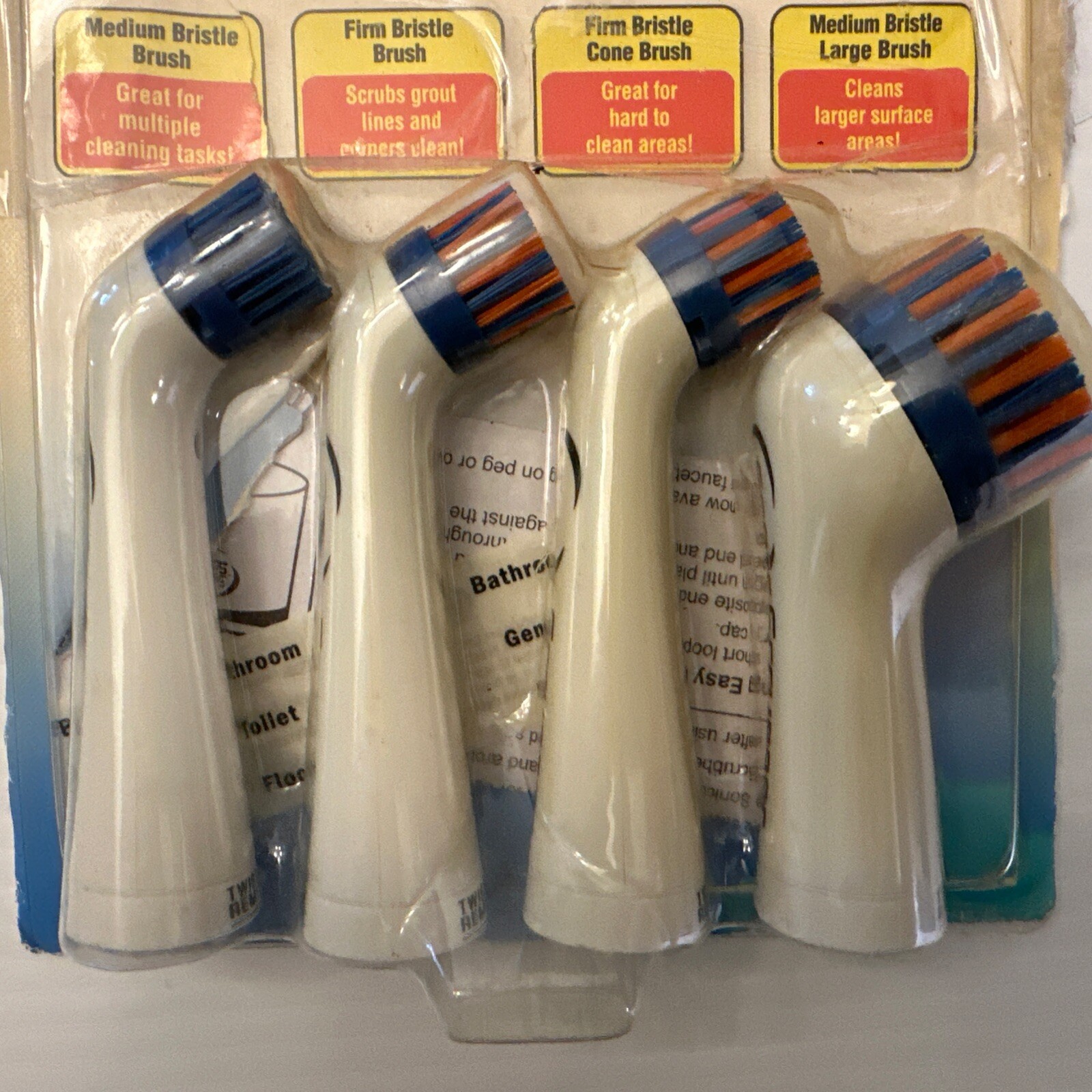Rare Sonic Scrubber Medium and Firm Replacement Cleaning Brushes 4Pack New 2005