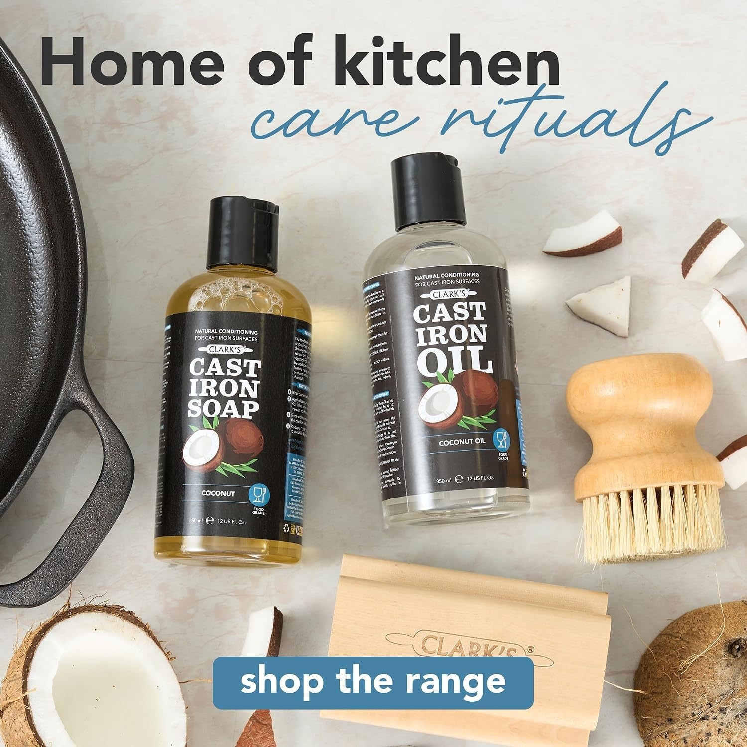 Complete Cast Iron Cleaning Kit with Seasoning Oil